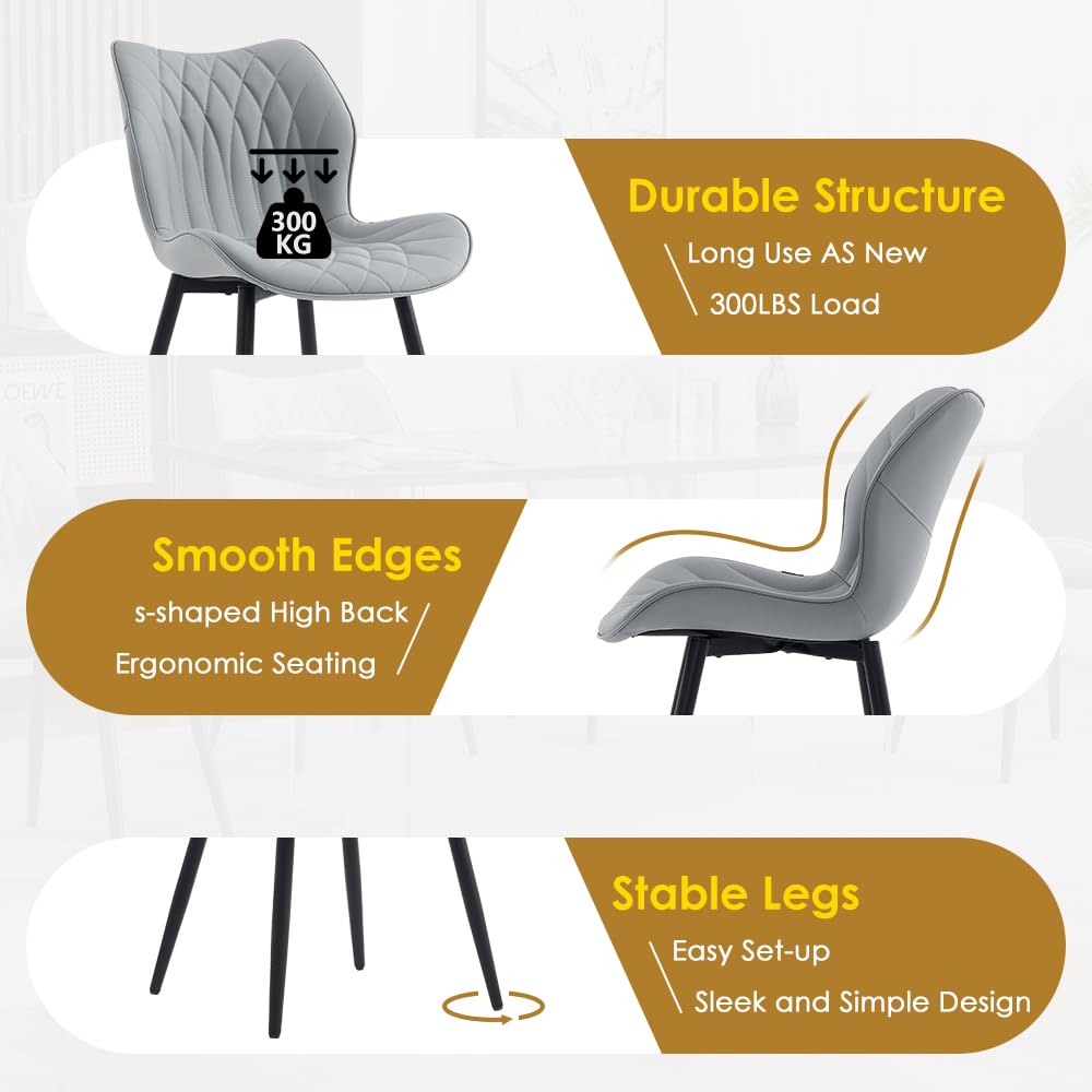 2 Modern Khaki Dining Chairs