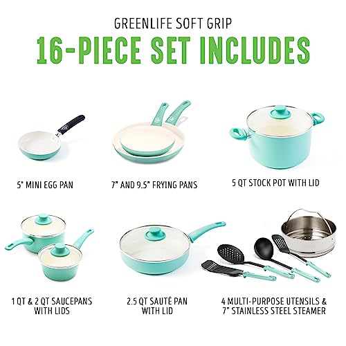 GreenLife 16-Pc Nonstick Cookware Set