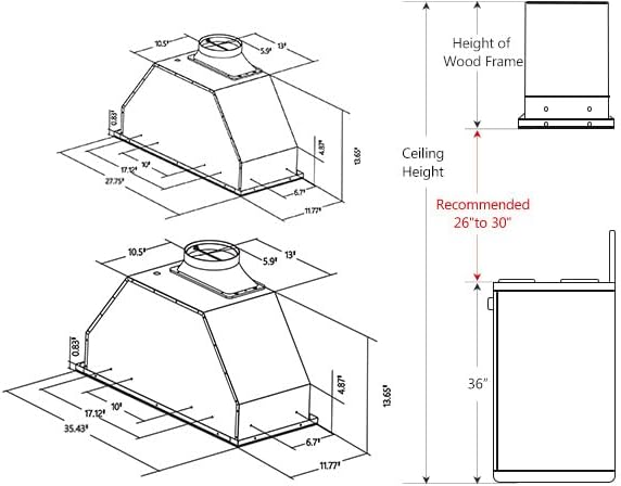 IKTCH 35.5" Kitchen Range Hood – Stainless Steel