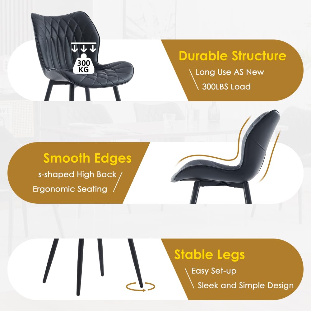 2 Modern Khaki Dining Chairs