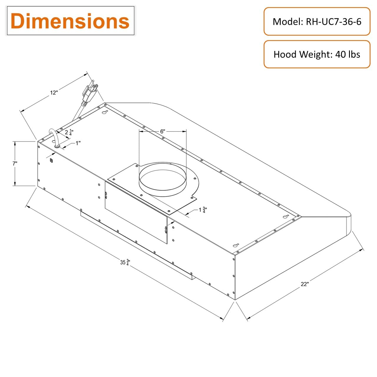 Awoco 36" Range Hood – Stainless Steel