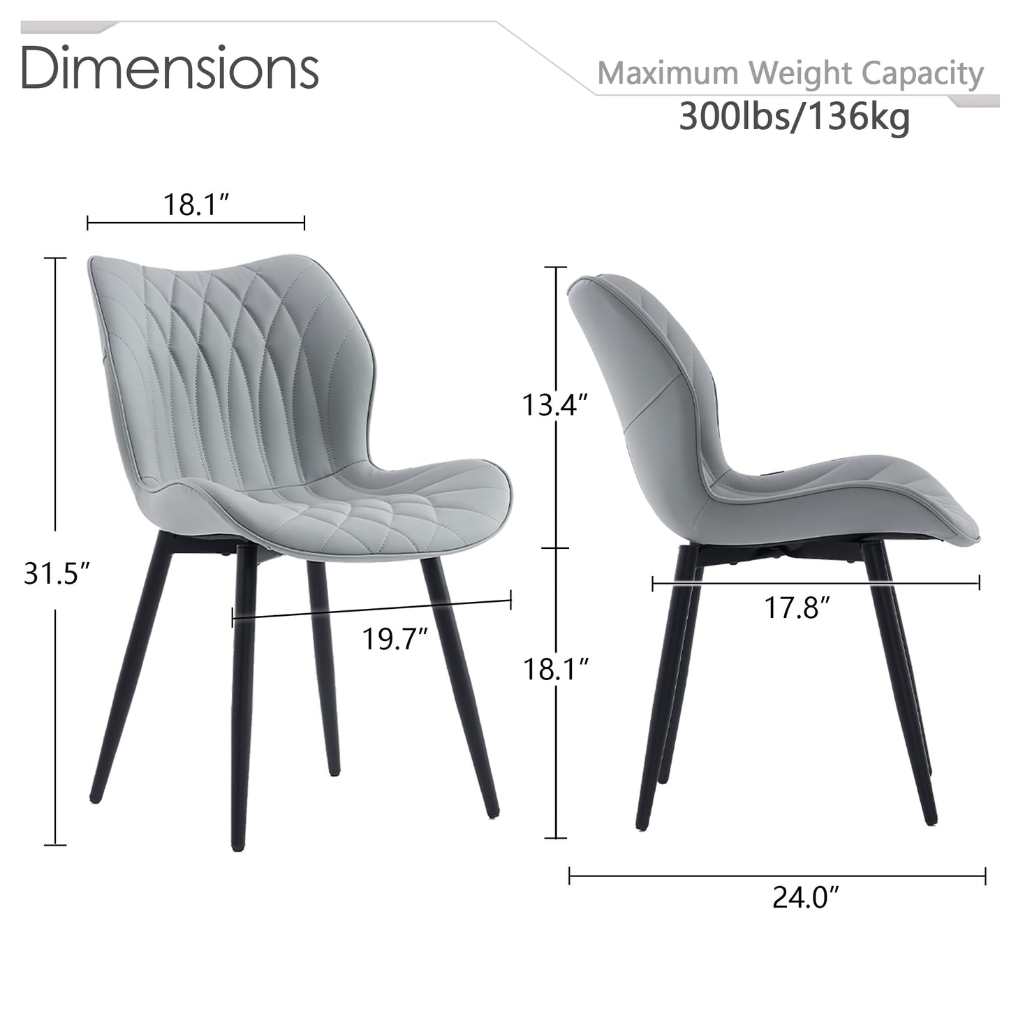 2 Modern Khaki Dining Chairs