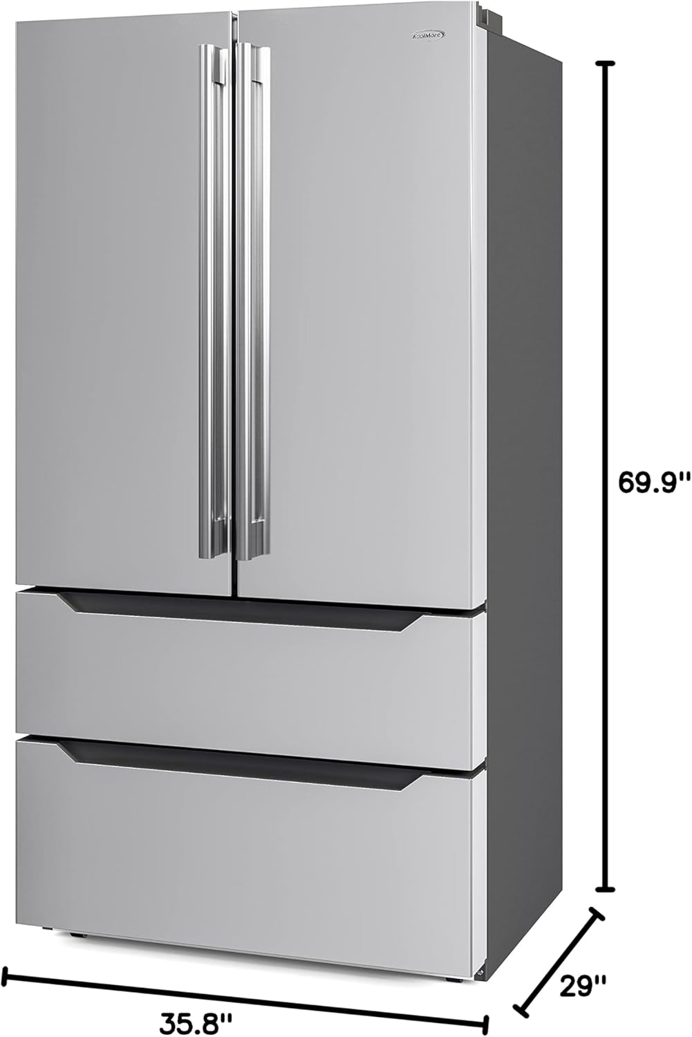 KoolMore 22.5 cu.ft Silver Fridge