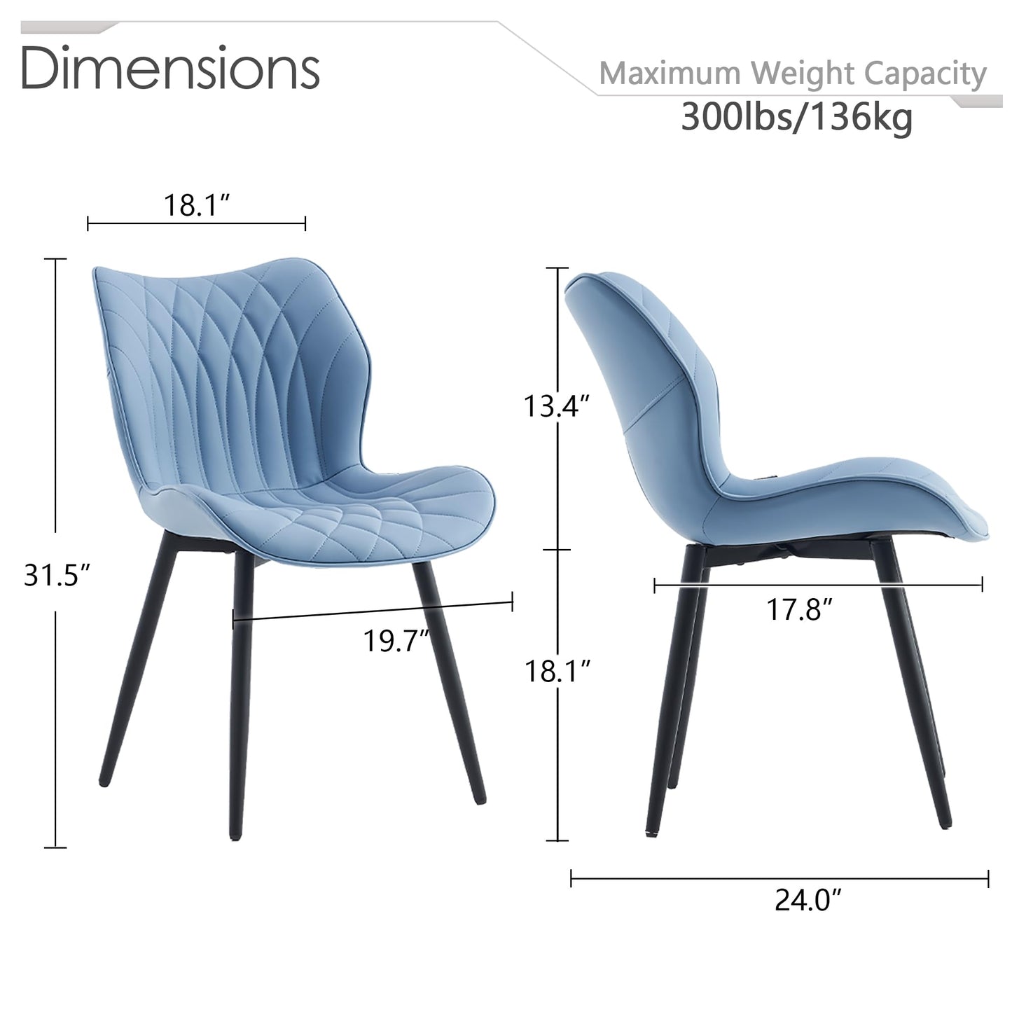 2 Modern Khaki Dining Chairs