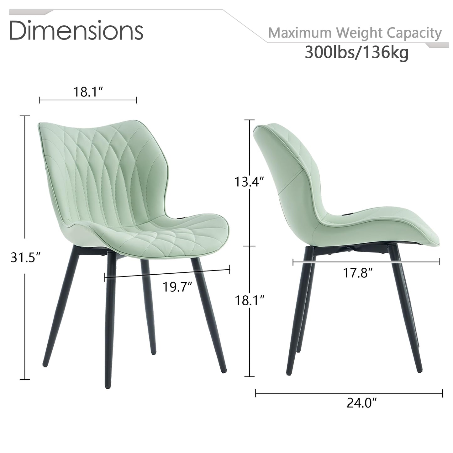 2 Modern Khaki Dining Chairs