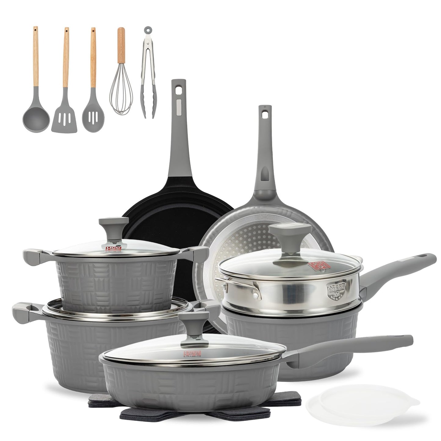 UCCLIFE 22-Pc Cookware Set