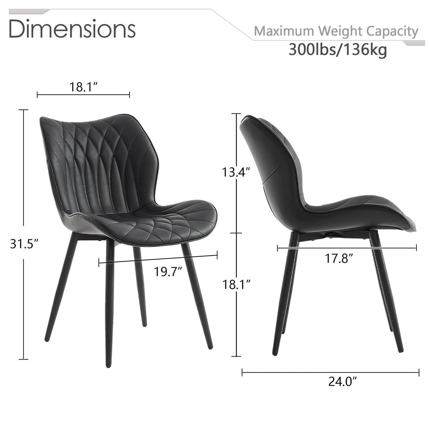 2 Modern Khaki Dining Chairs