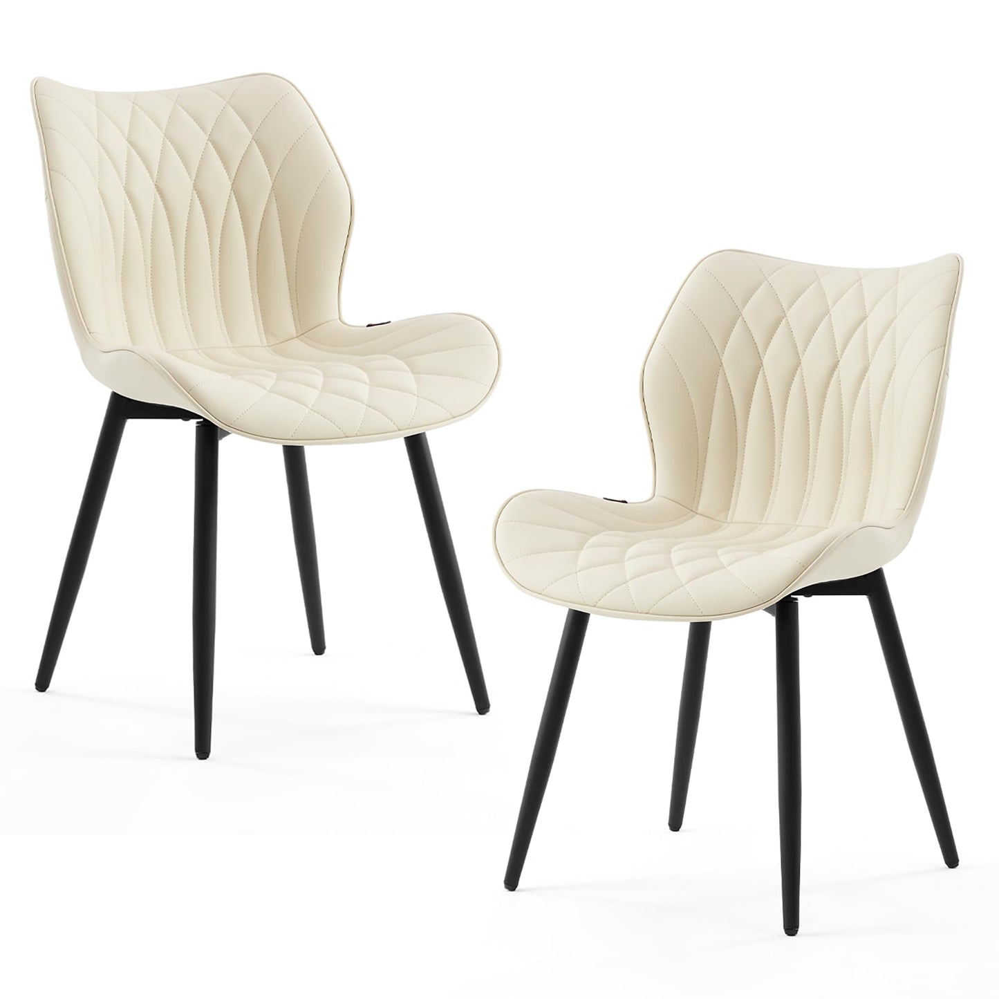 2 Modern Khaki Dining Chairs