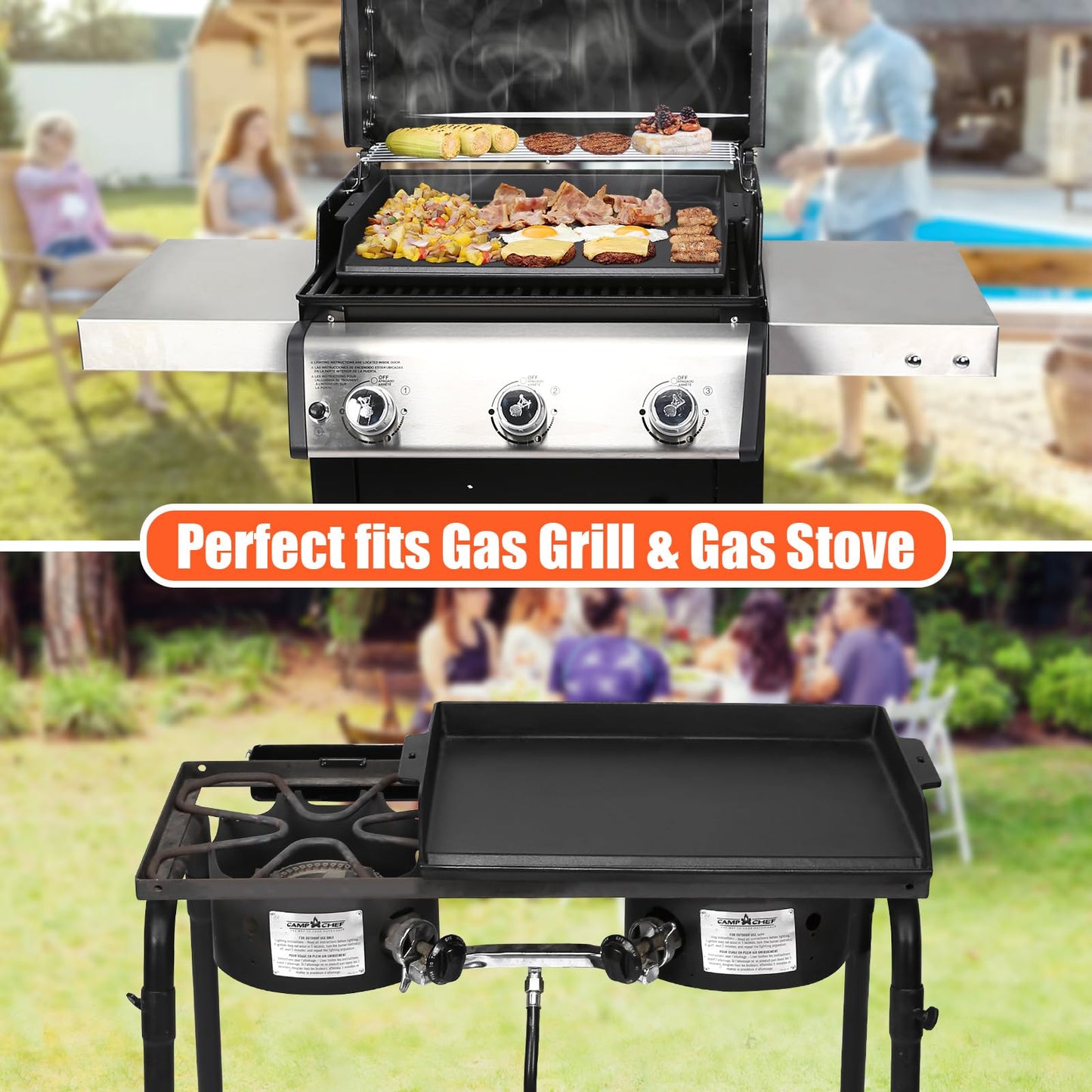 23" x 16" Cast Iron Grill Griddle