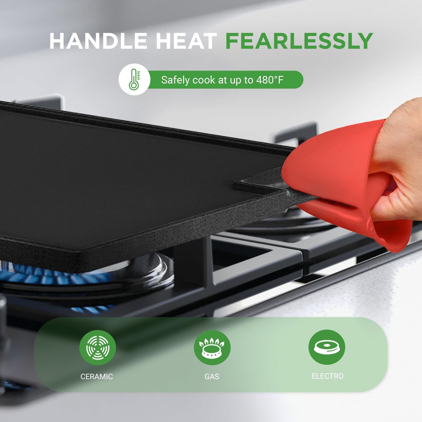 NutriChef 18" Cast Iron Griddle