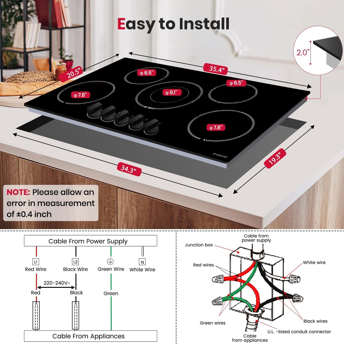 GASLAND 36" Electric Cooktop