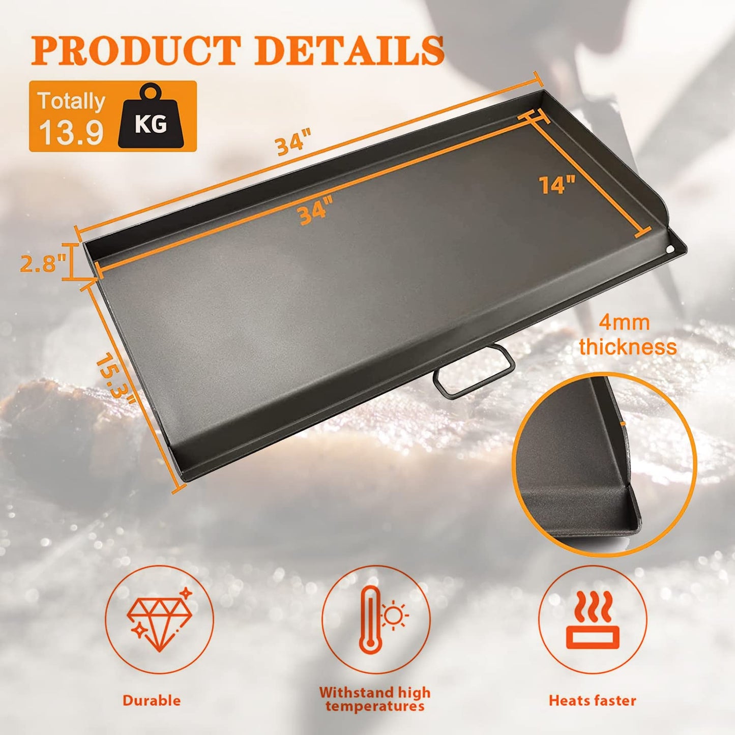 Cast Iron Nanoceramic Grill Griddle