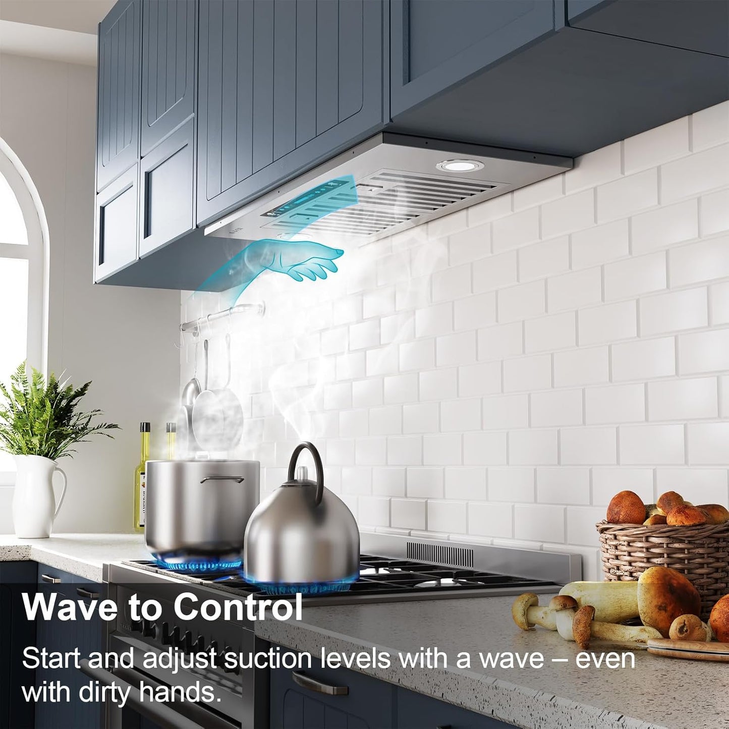 IKTCH 35.5" Kitchen Range Hood – Stainless Steel
