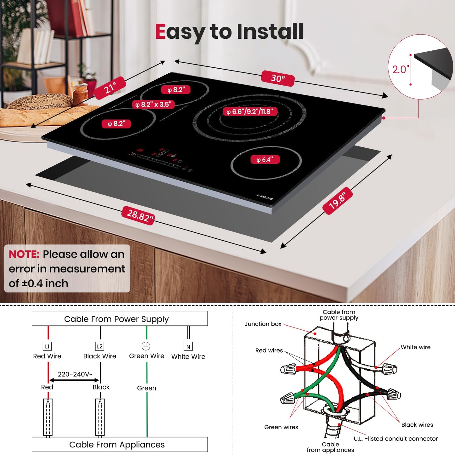 GASLAND 36" Electric Cooktop