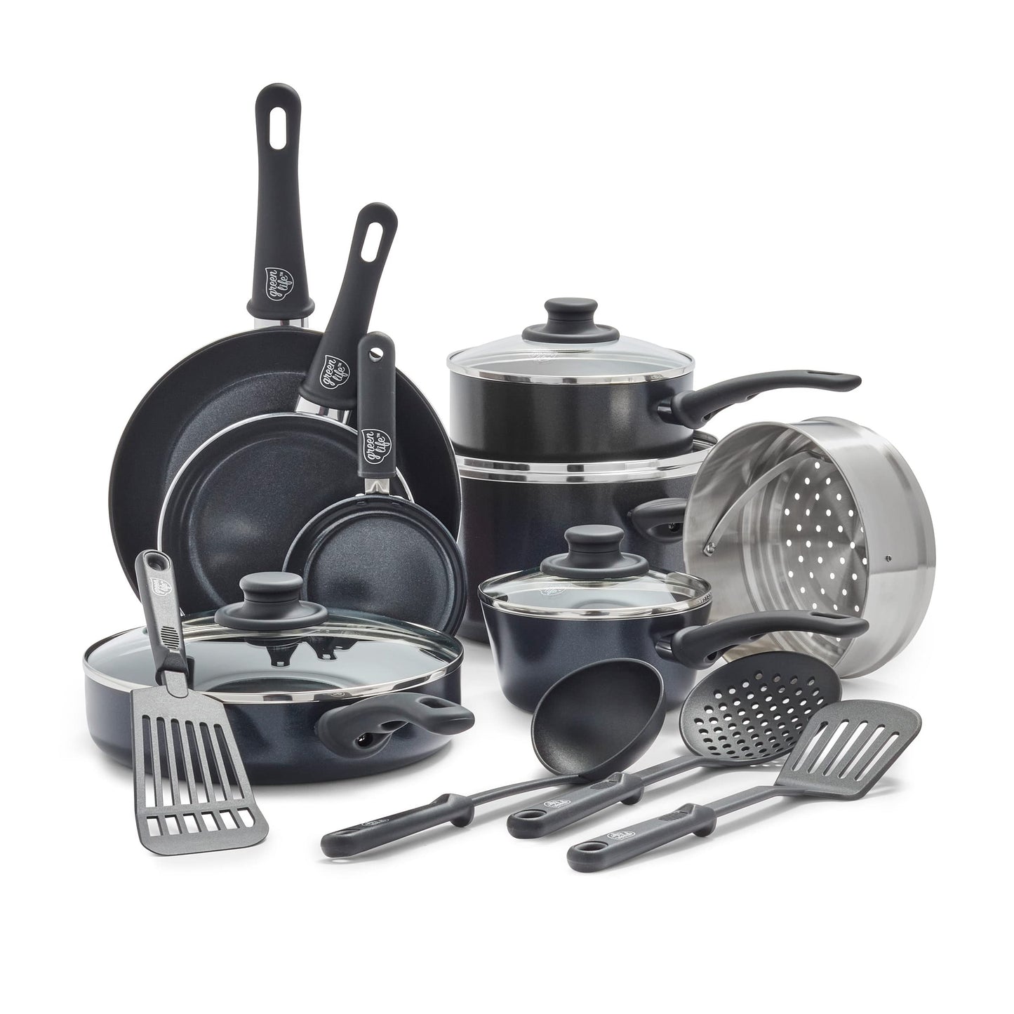GreenLife 16-Pc Nonstick Cookware Set