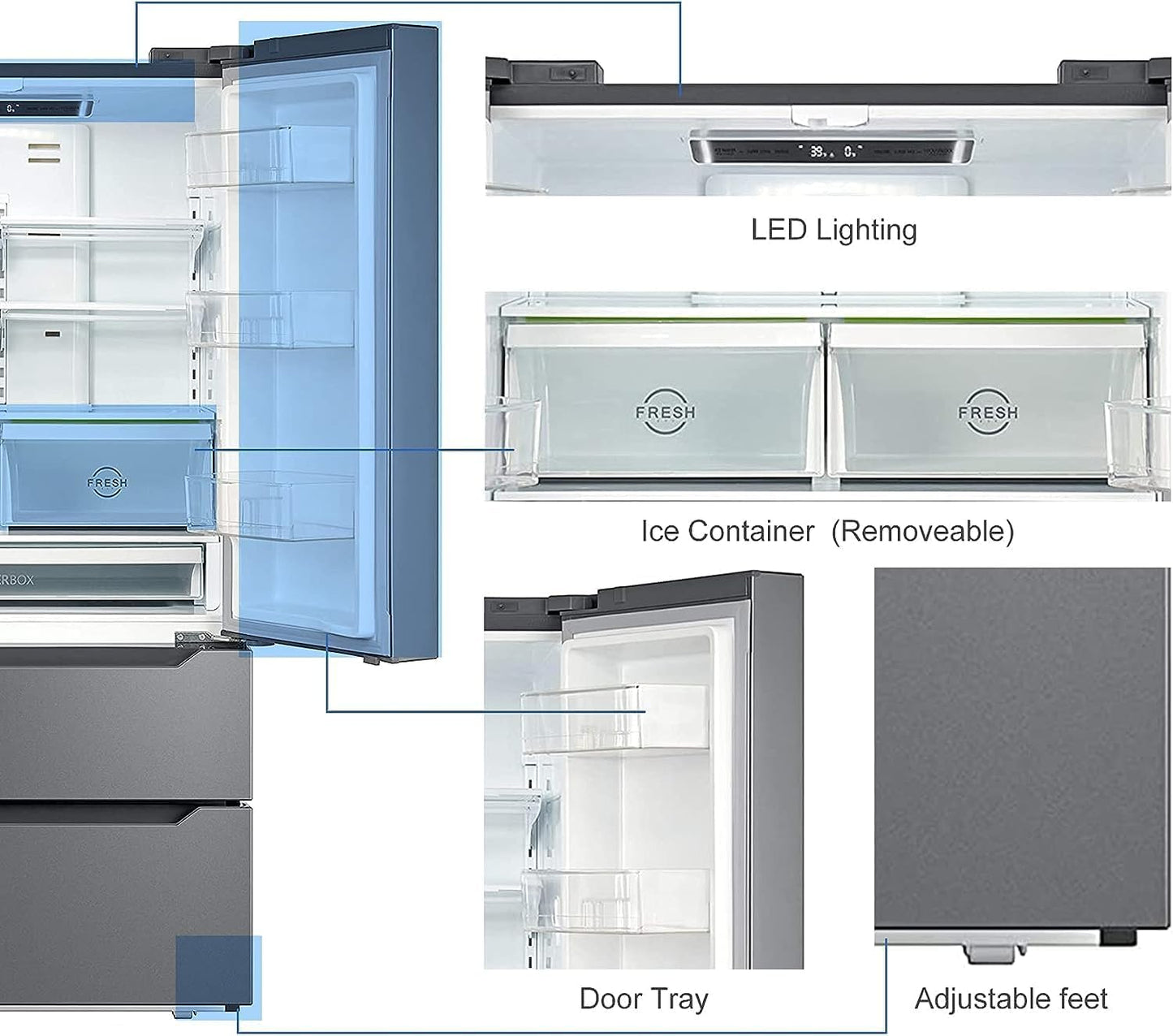 SMETA 36" French Door Fridge
