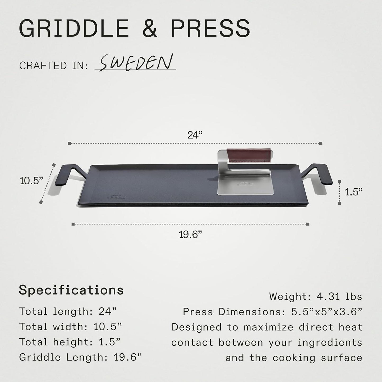 Made In Carbon Steel Griddle & Press
