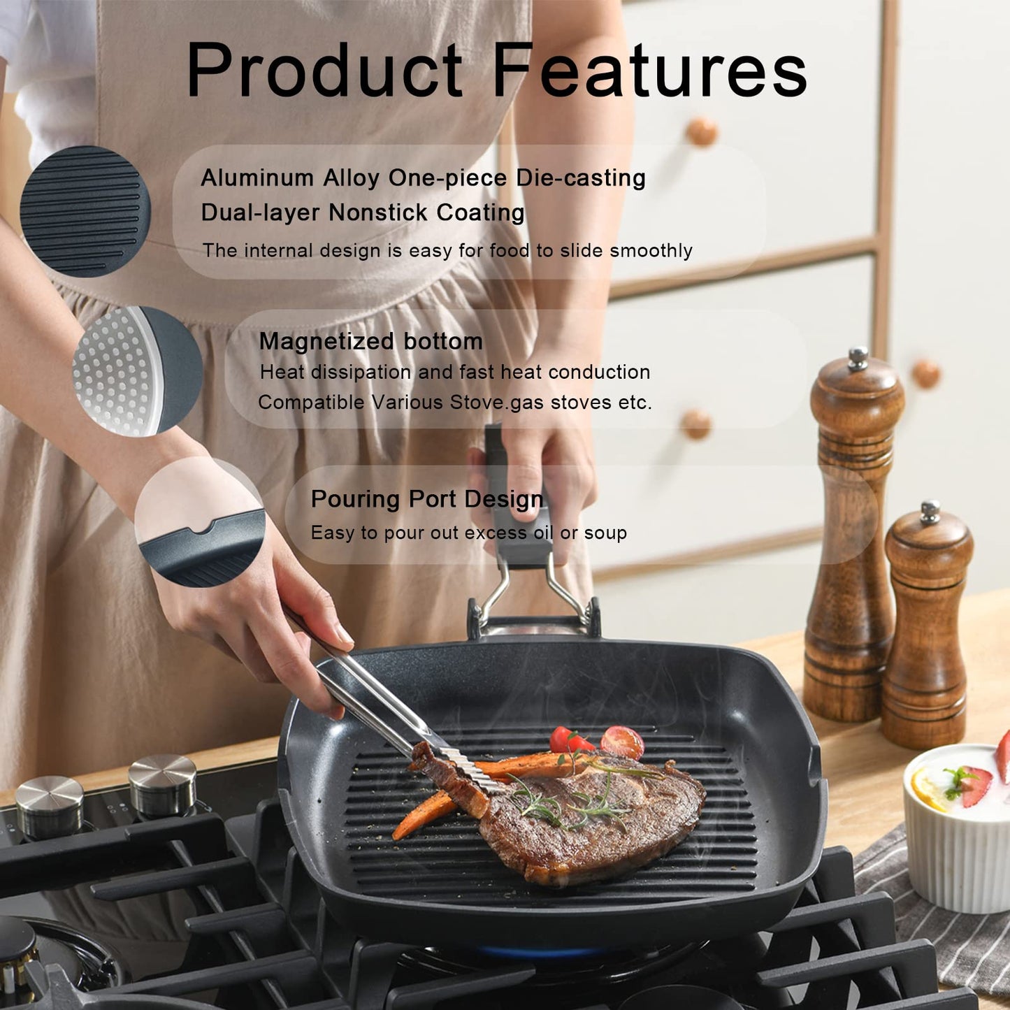 S·KITCHN 12" Cast Aluminum Griddle