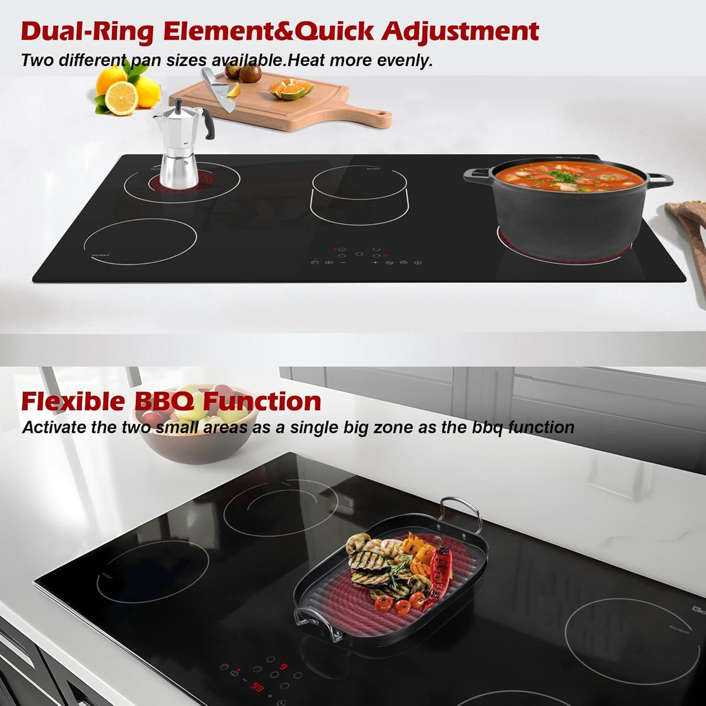 36" Electric 5-Burner Cooktop