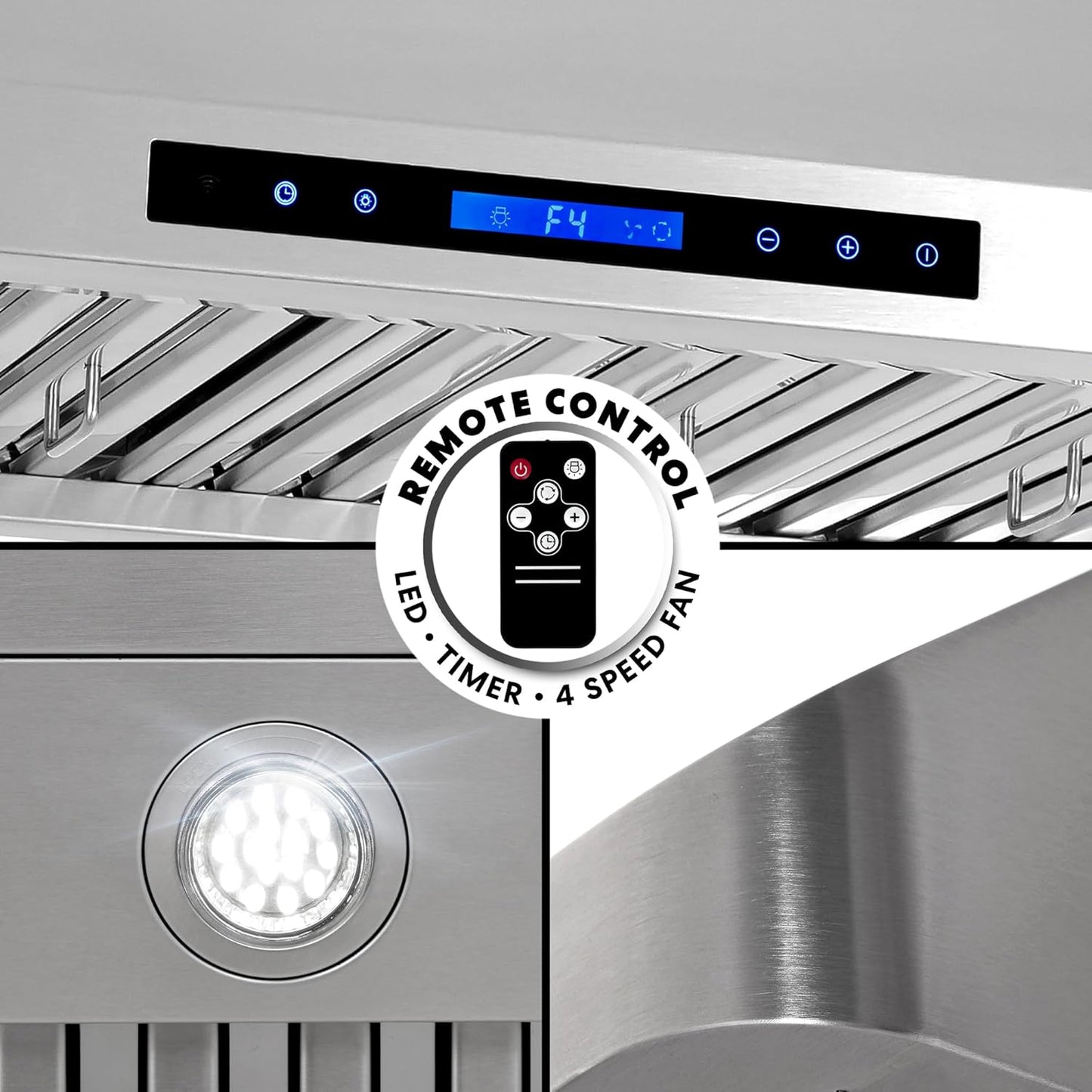 COSMO 30" Range Hood – Stainless Steel