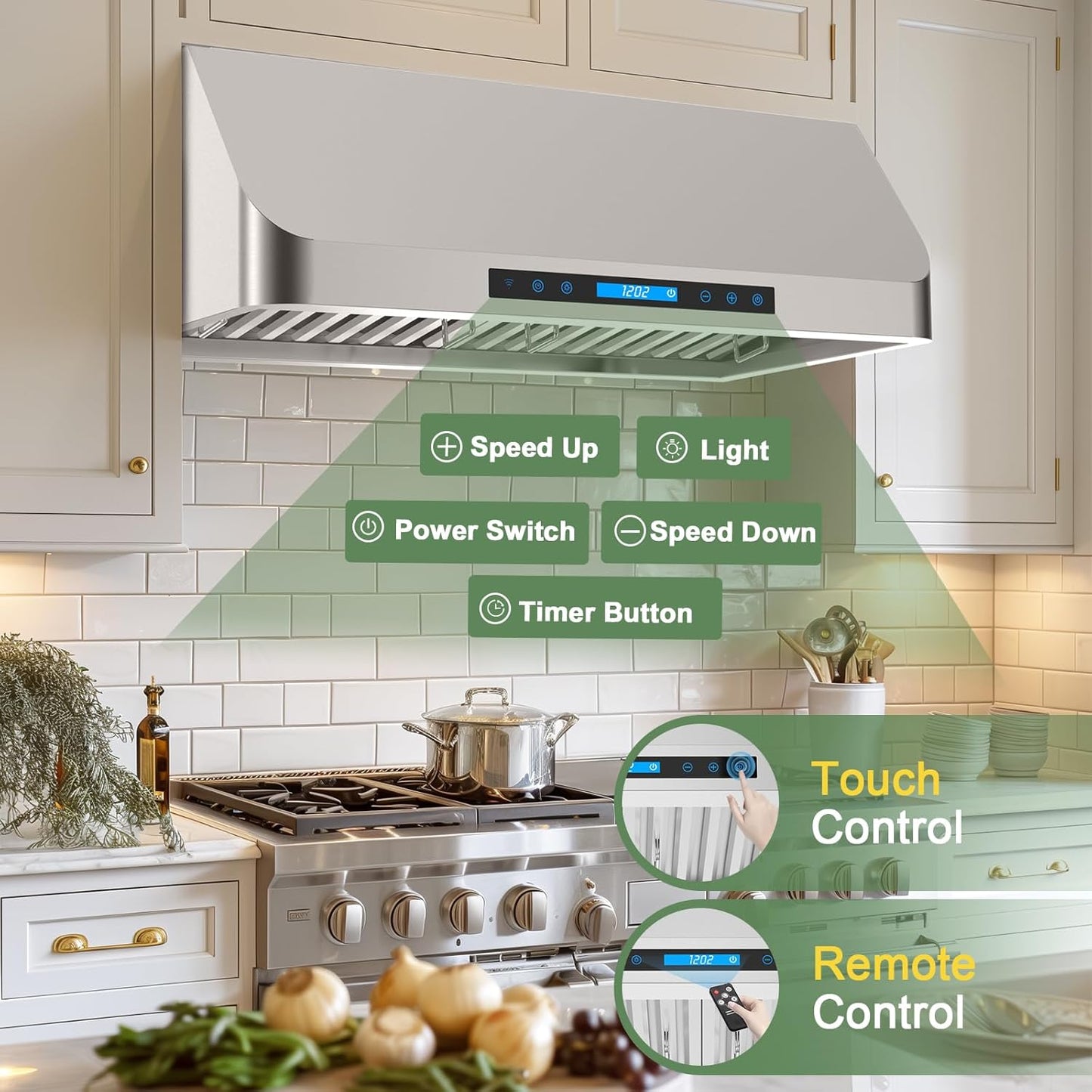 30" Kitchen Range Hood – Stainless Steel