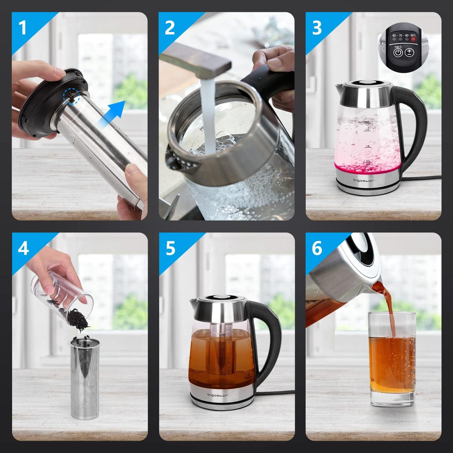 Aigostar 1.7L Electric Kettle