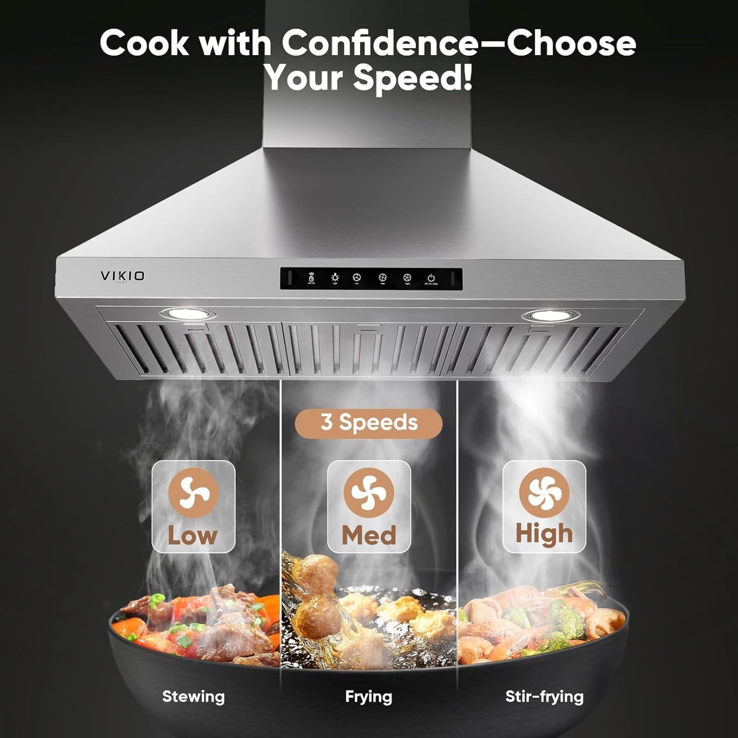 30" Wall Mount Kitchen Hood – Stainless Steel