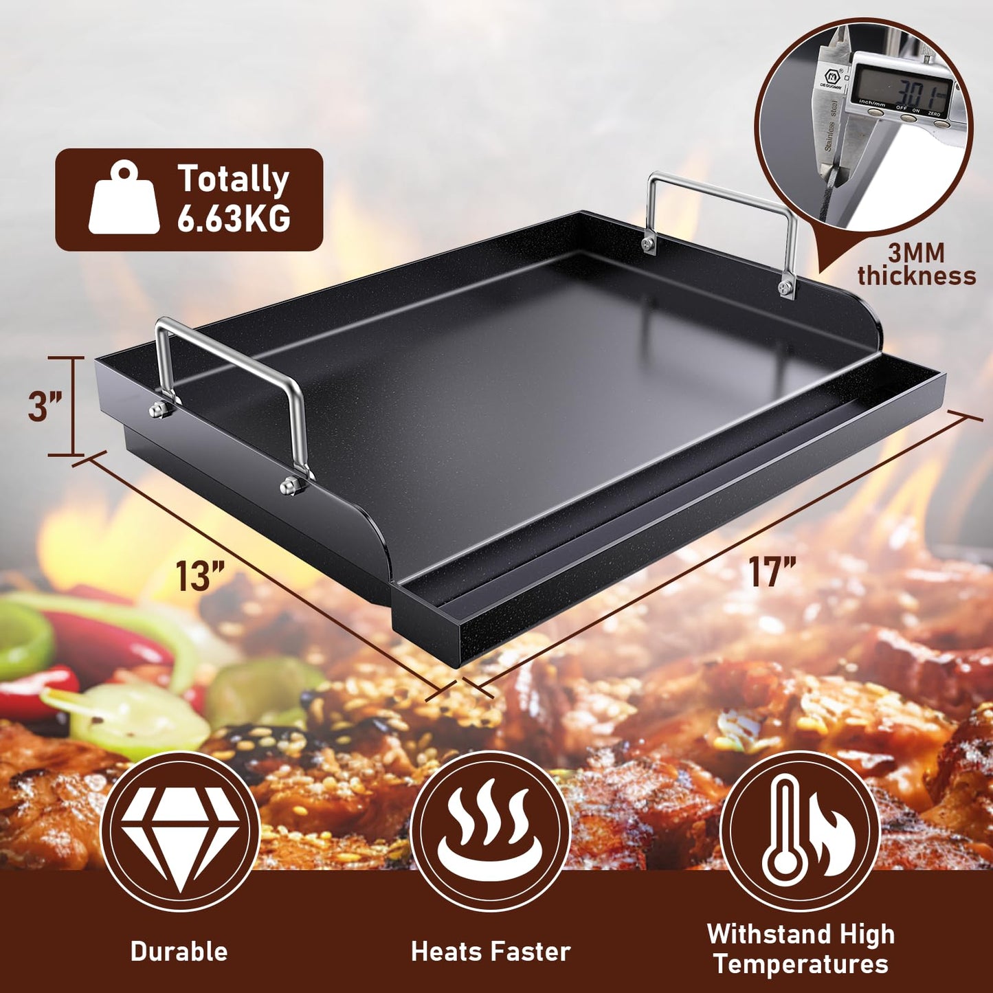 Cast Iron Nanoceramic Grill Griddle