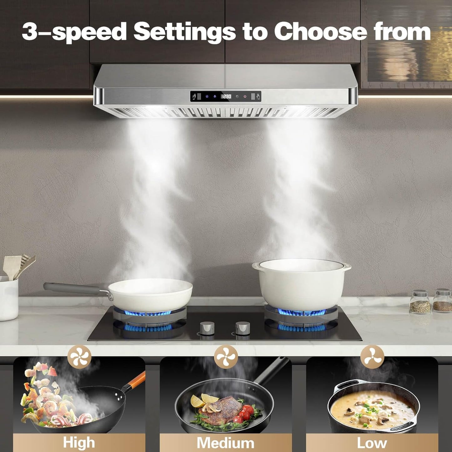 SNDOAS 30" Kitchen Range Hood – Stainless Steel