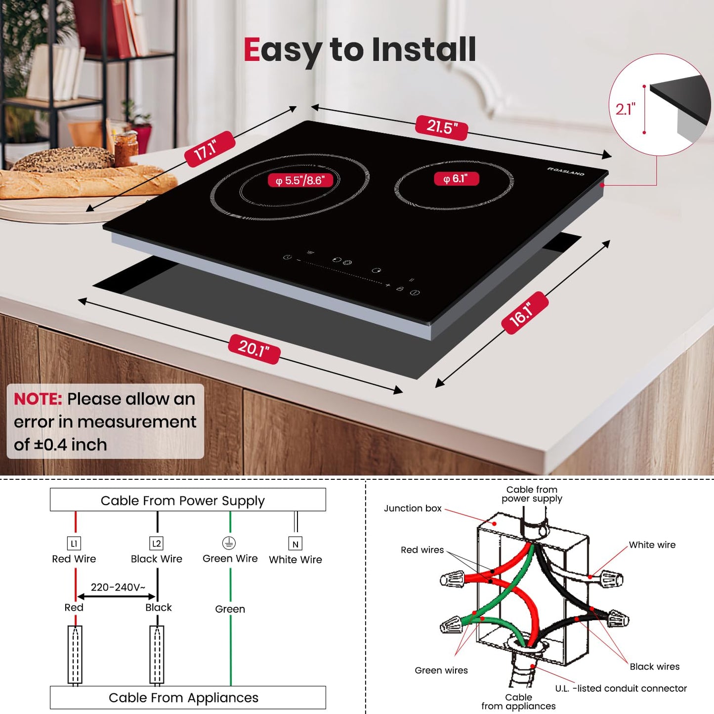 GASLAND 36" Electric Cooktop