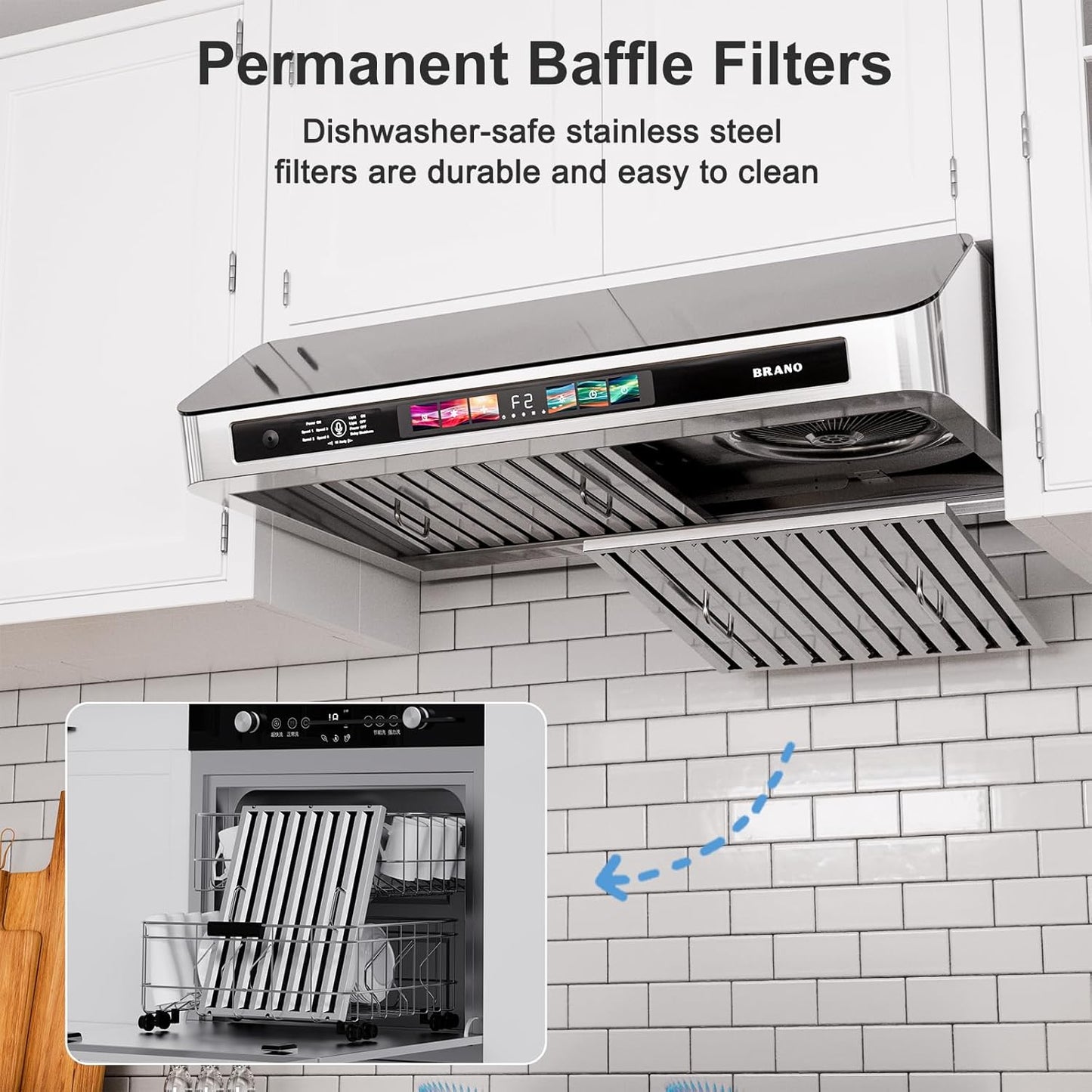 30" Kitchen Range Hood – Stainless Steel