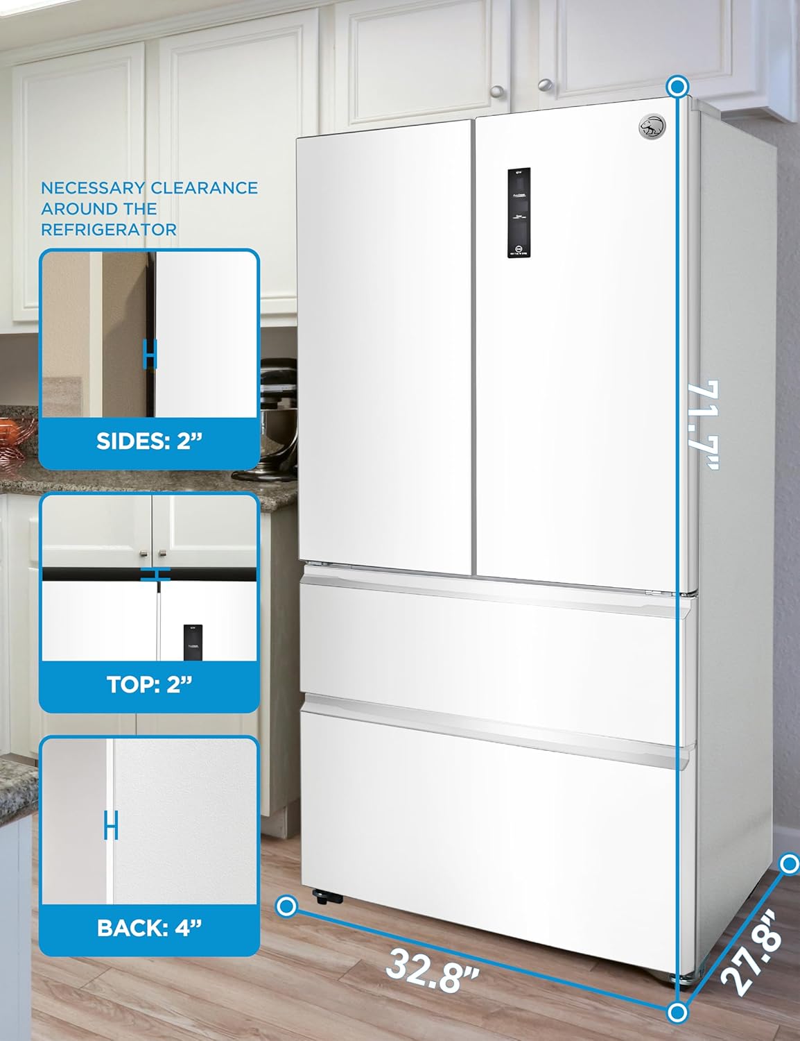 Commercial Cool 18.9 Cu.Ft. French Door Fridge