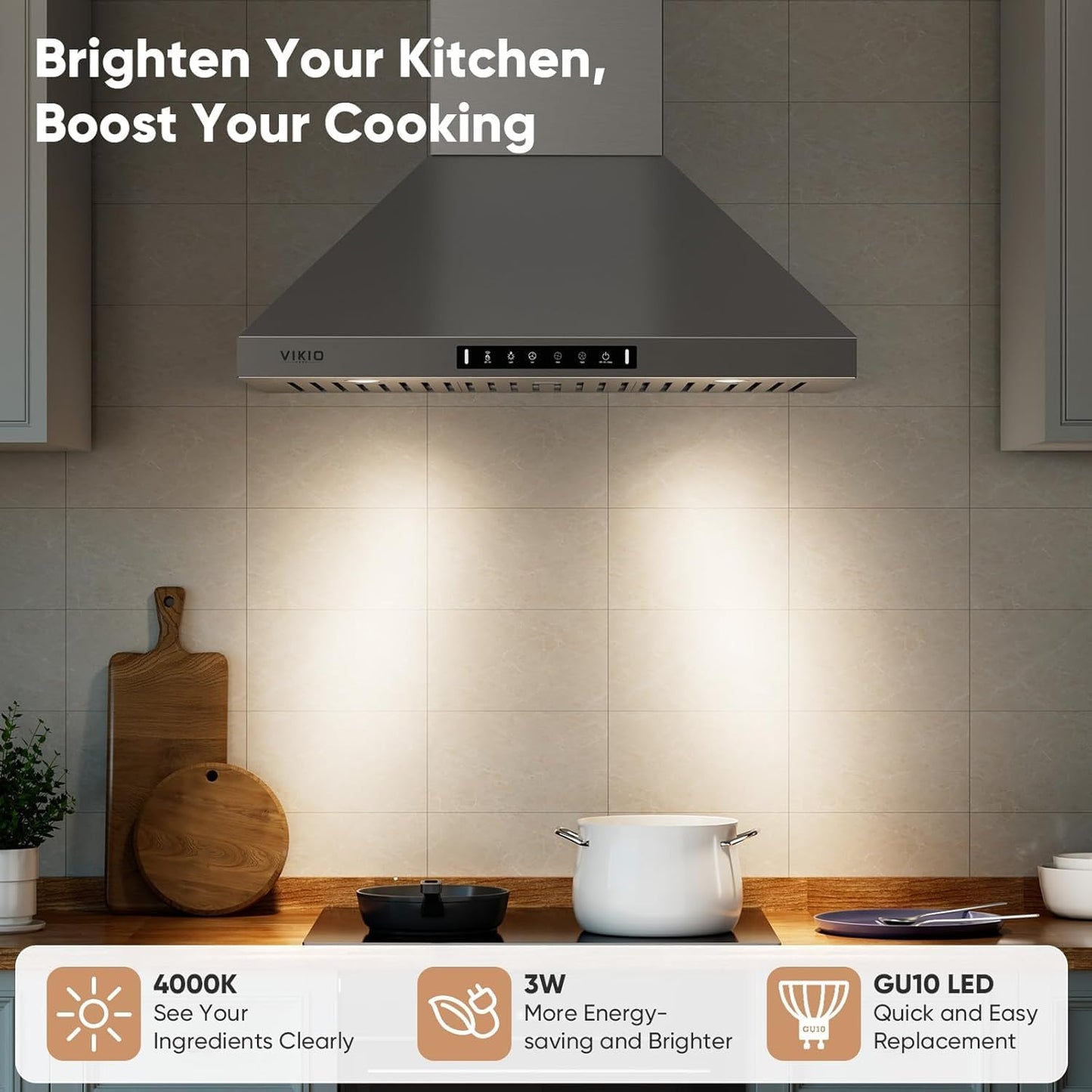 30" Wall Mount Kitchen Hood – Stainless Steel