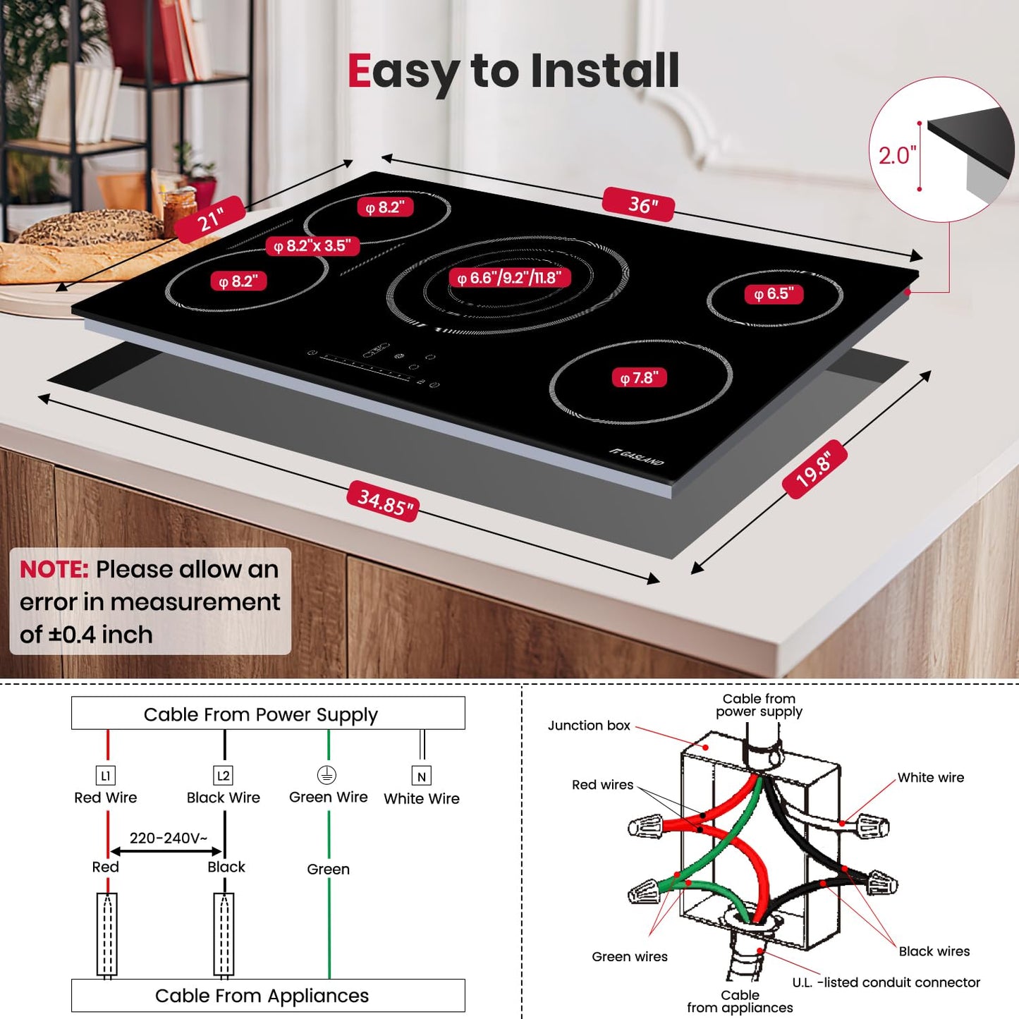 GASLAND 36" Electric Cooktop