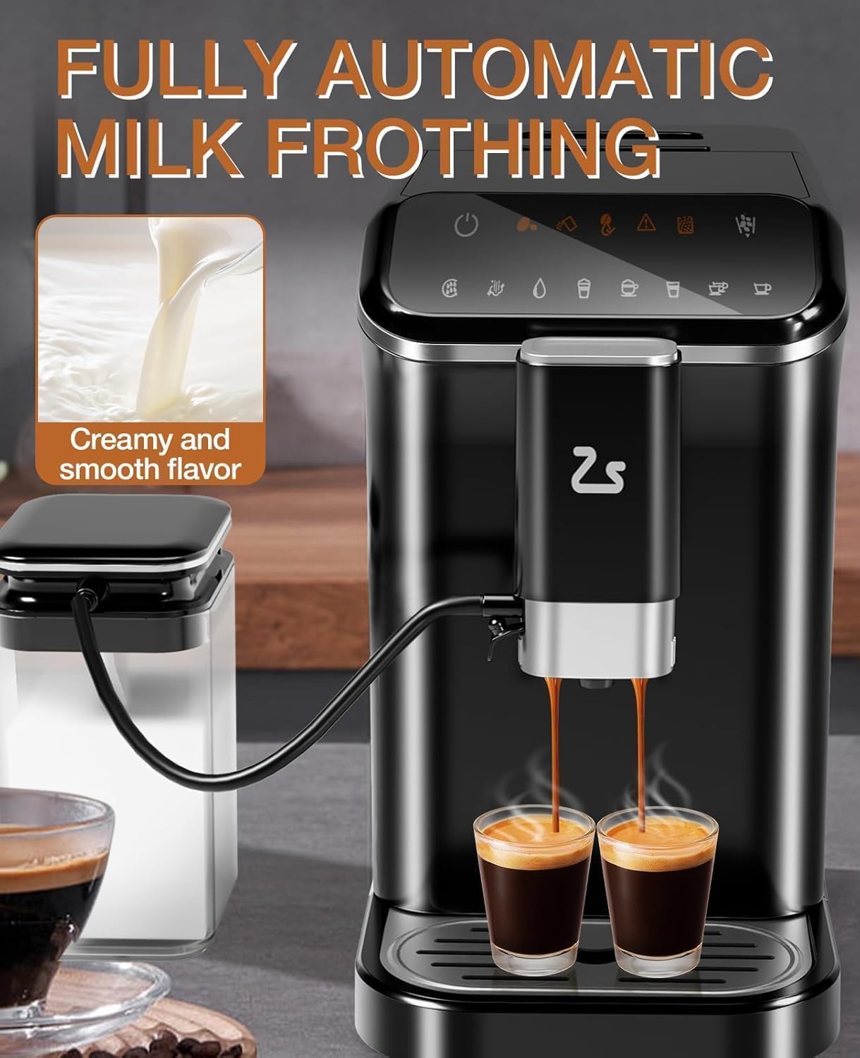 Automatic Espresso Machine with Grinder & Frother