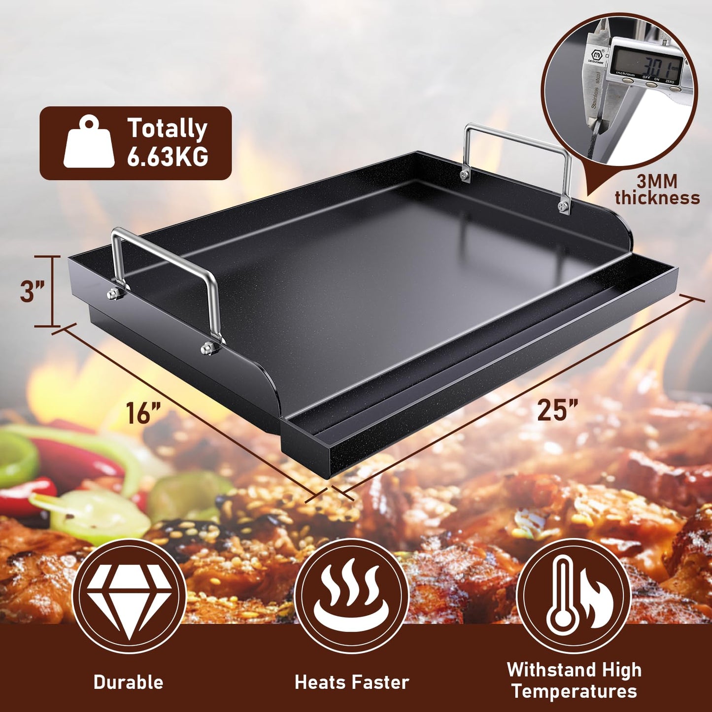 Cast Iron Nanoceramic Grill Griddle