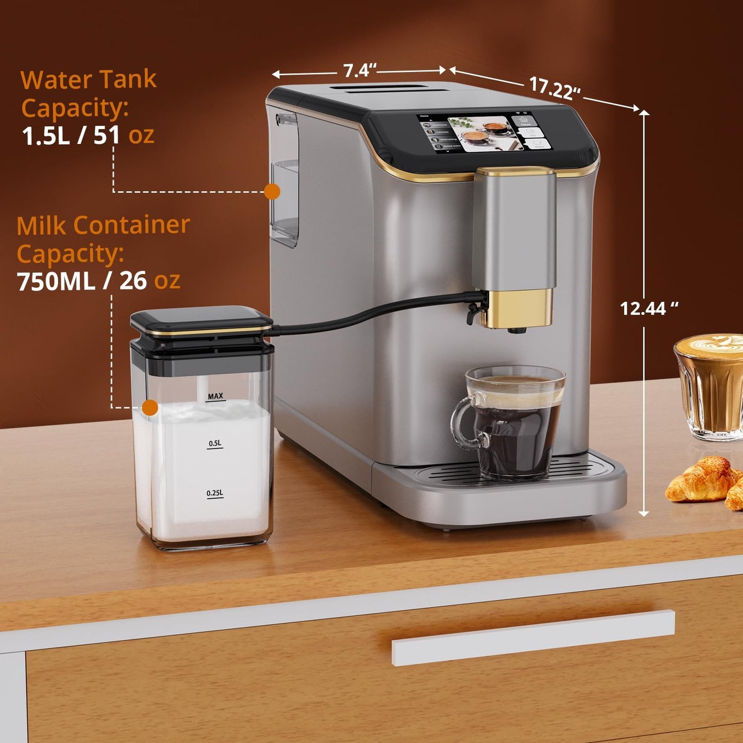 Automatic Espresso Machine with Milk Frother