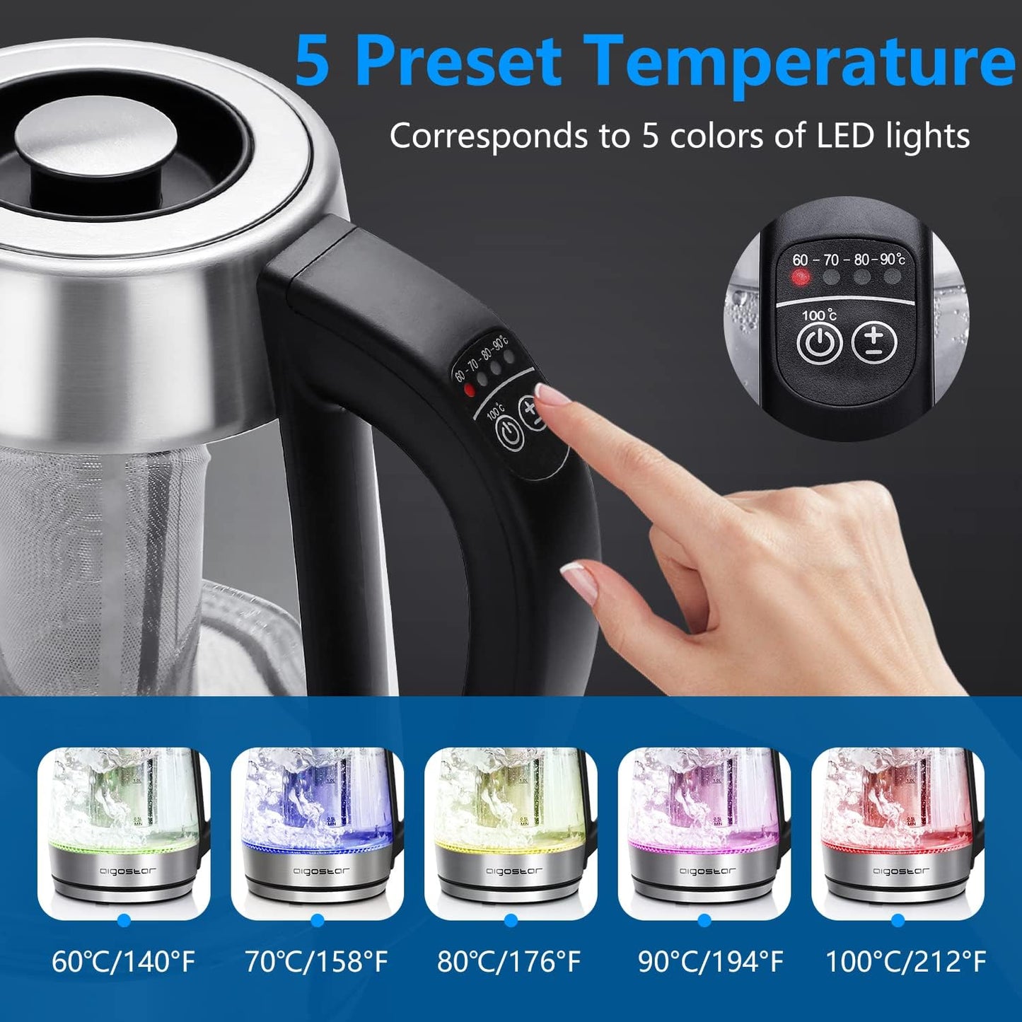 Aigostar 1.7L Electric Kettle