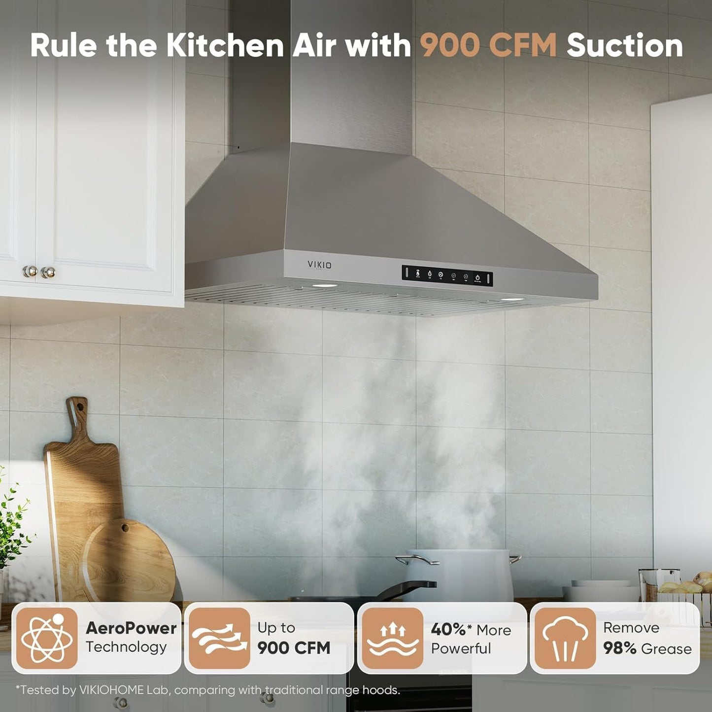 30" Wall Mount Kitchen Hood – Stainless Steel