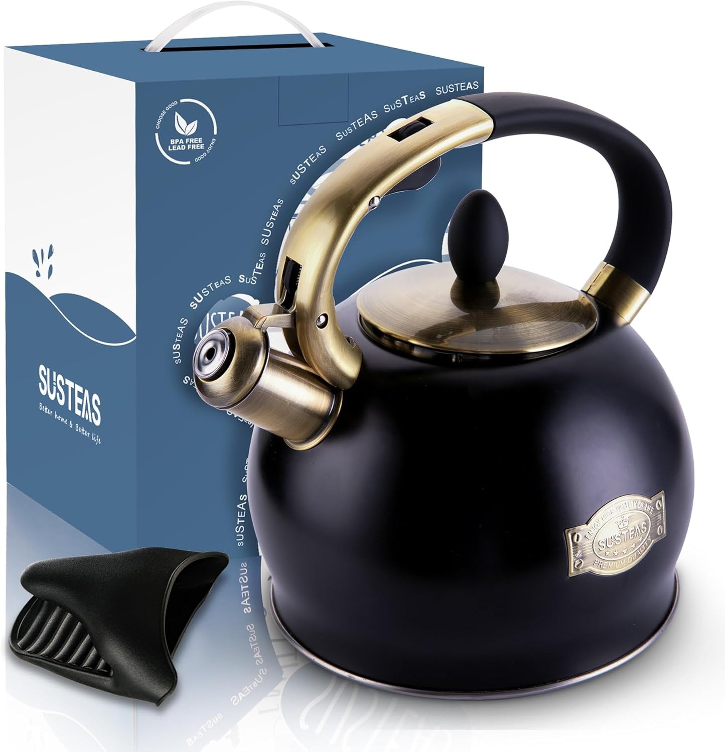 SUSTEAS 2.6QT Tea Kettle – Black
