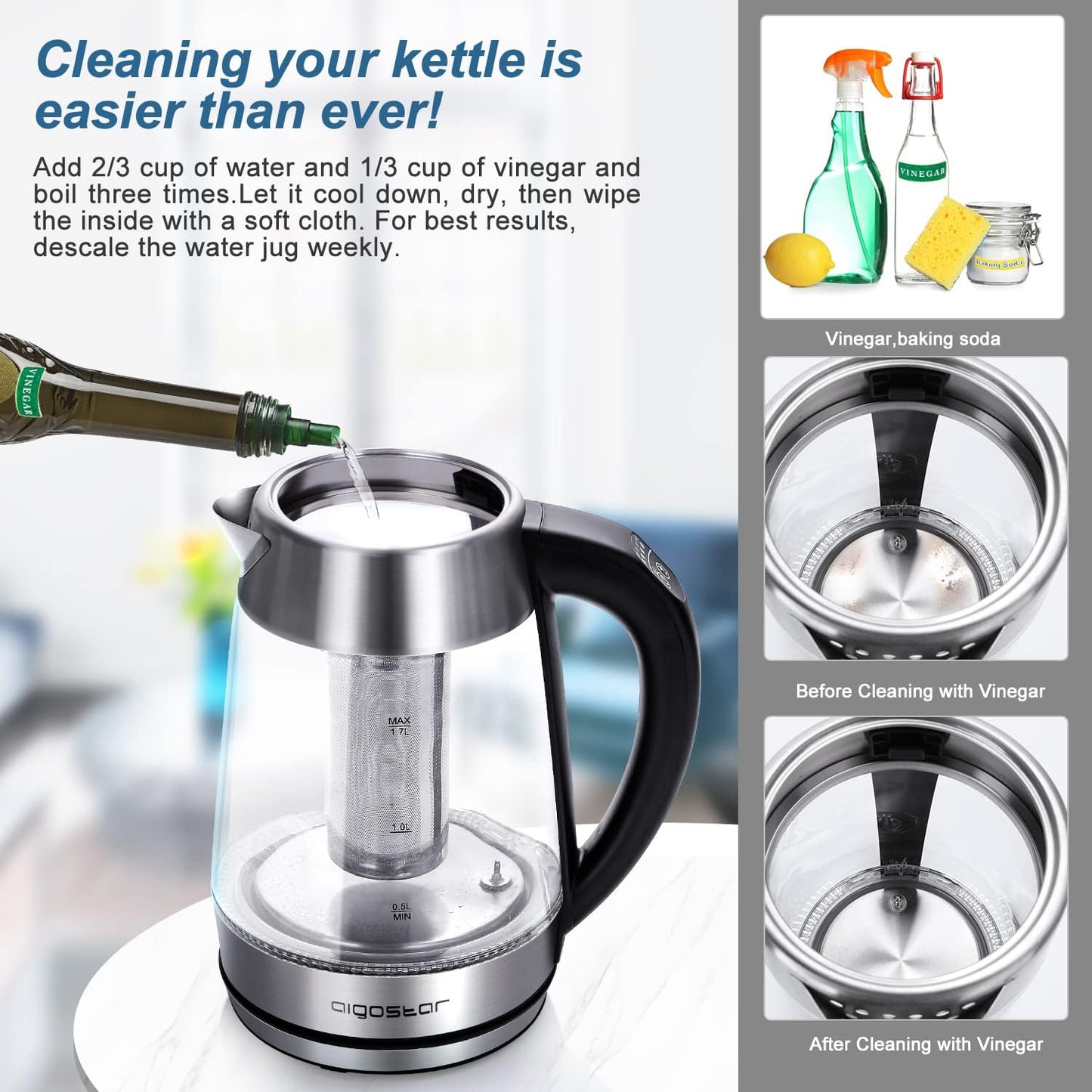 Aigostar 1.7L Electric Kettle
