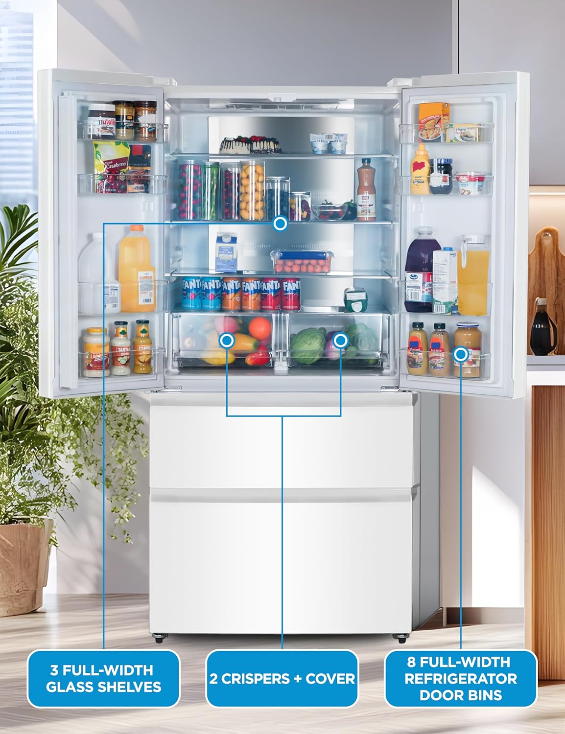 Commercial Cool 18.9 Cu.Ft. French Door Fridge