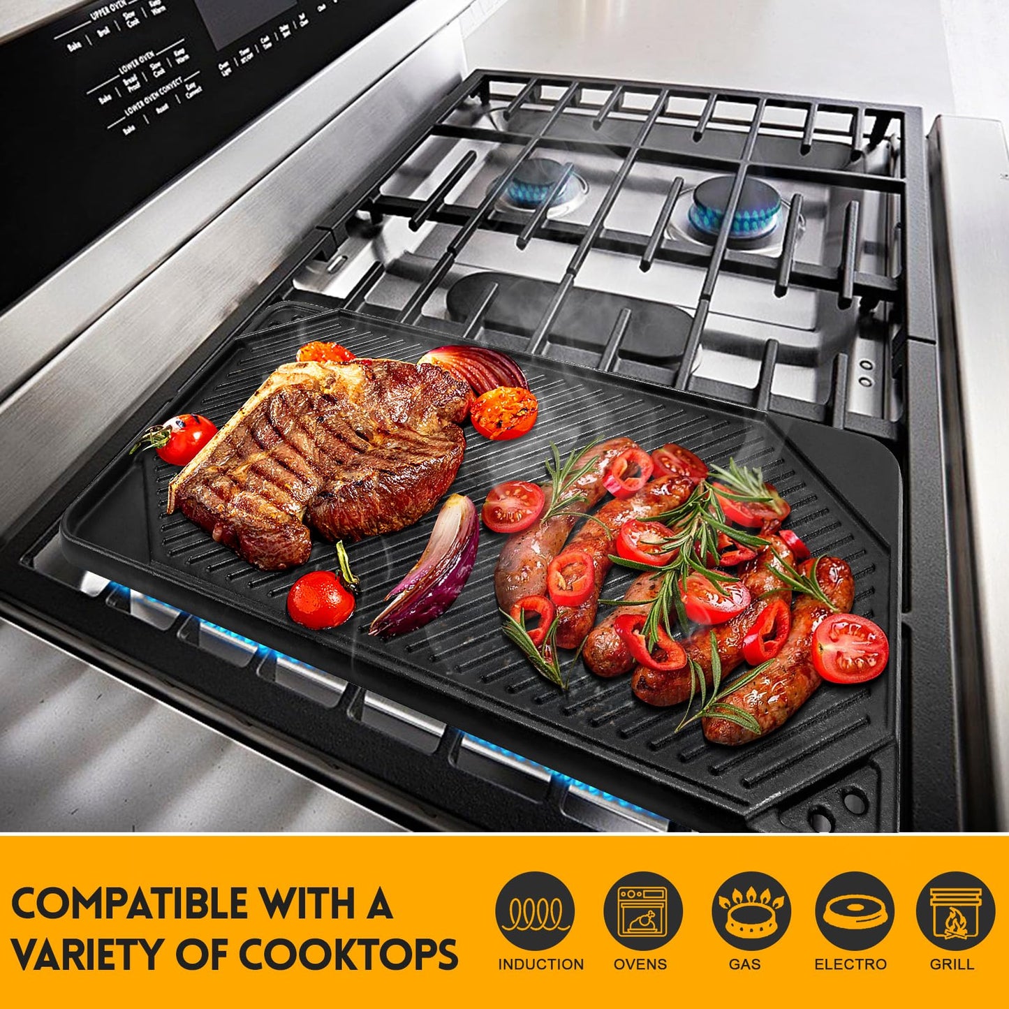 GGC 16.5" Reversible Cast Iron Griddle