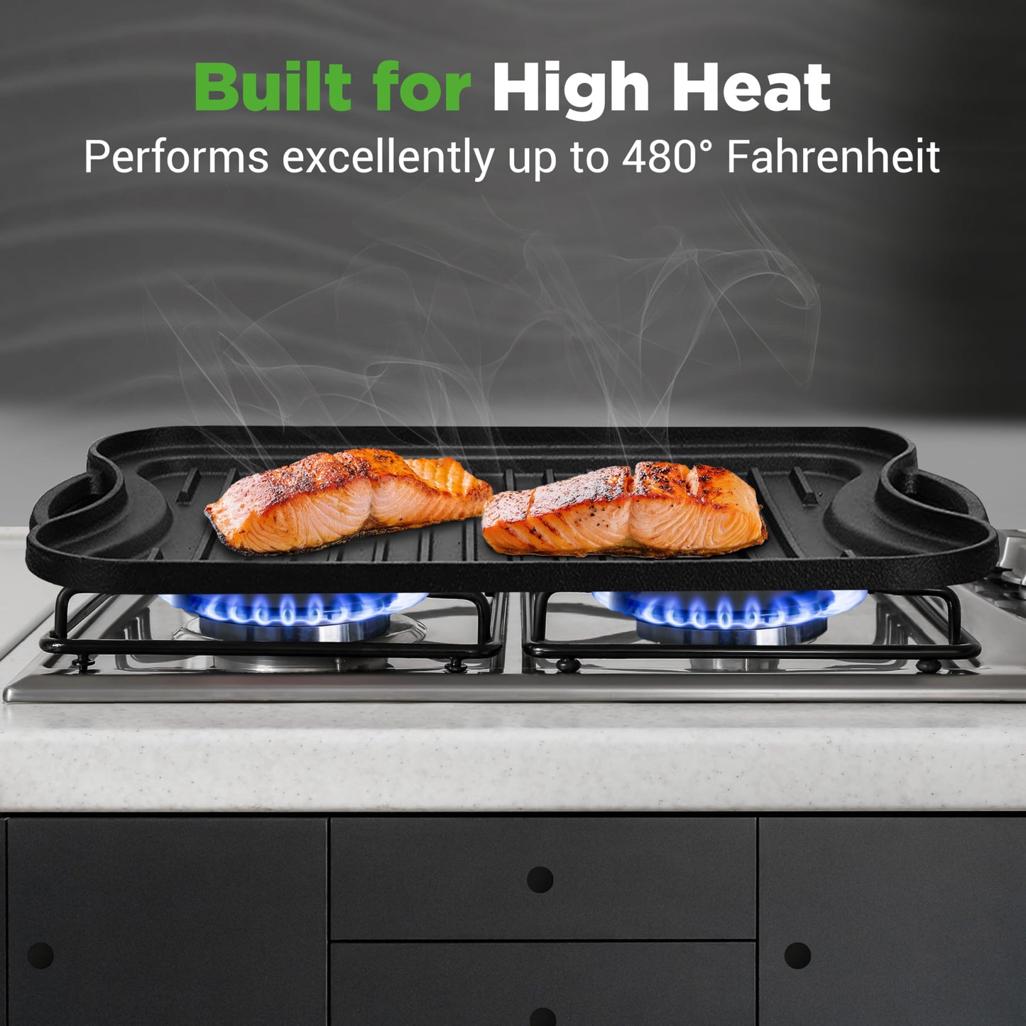 NutriChef 18" Cast Iron Griddle