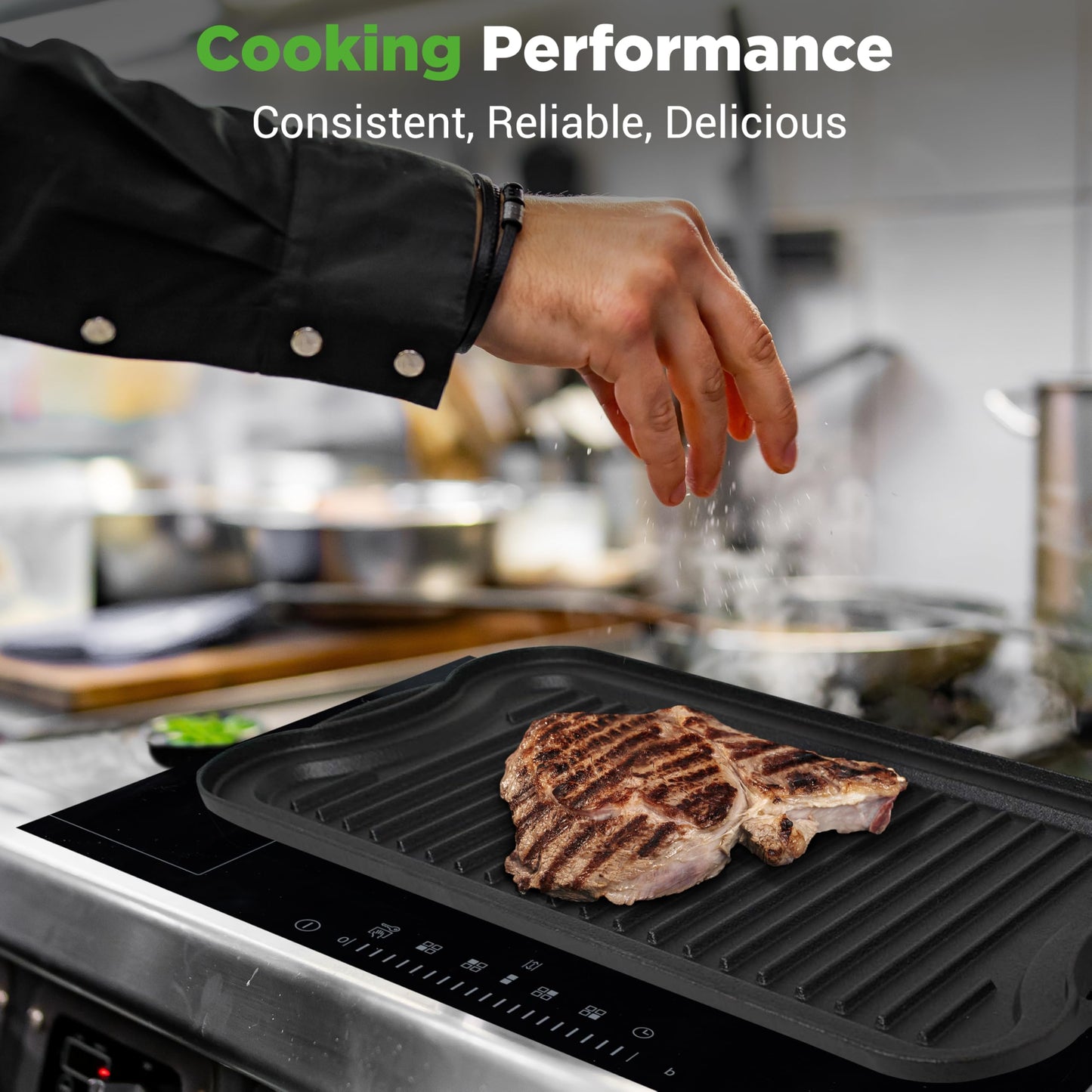 NutriChef 18" Cast Iron Griddle
