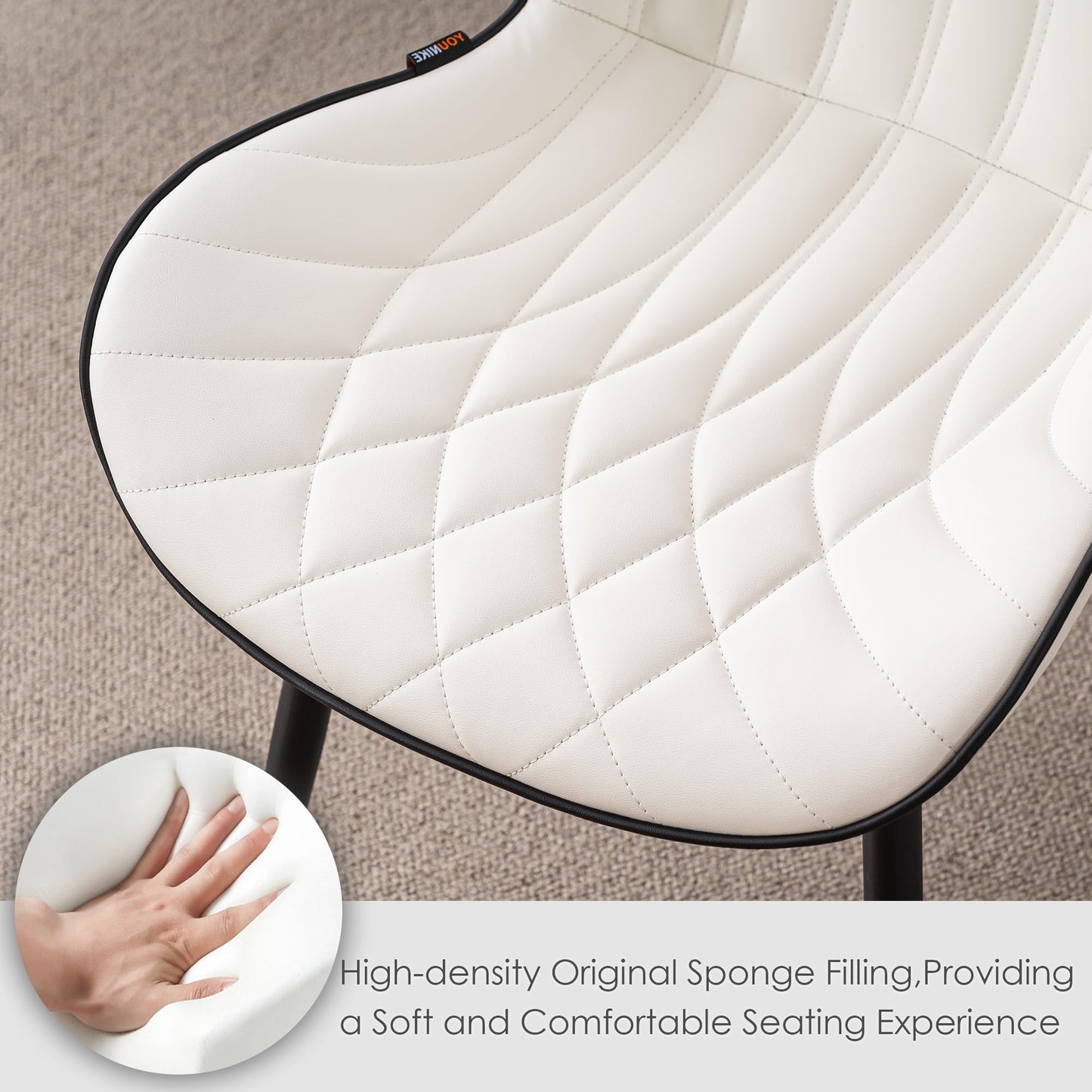 2 Modern Khaki Dining Chairs