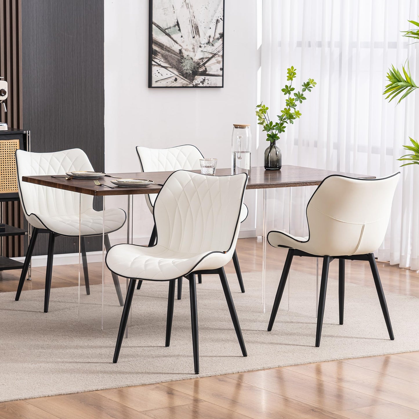 2 Modern Khaki Dining Chairs