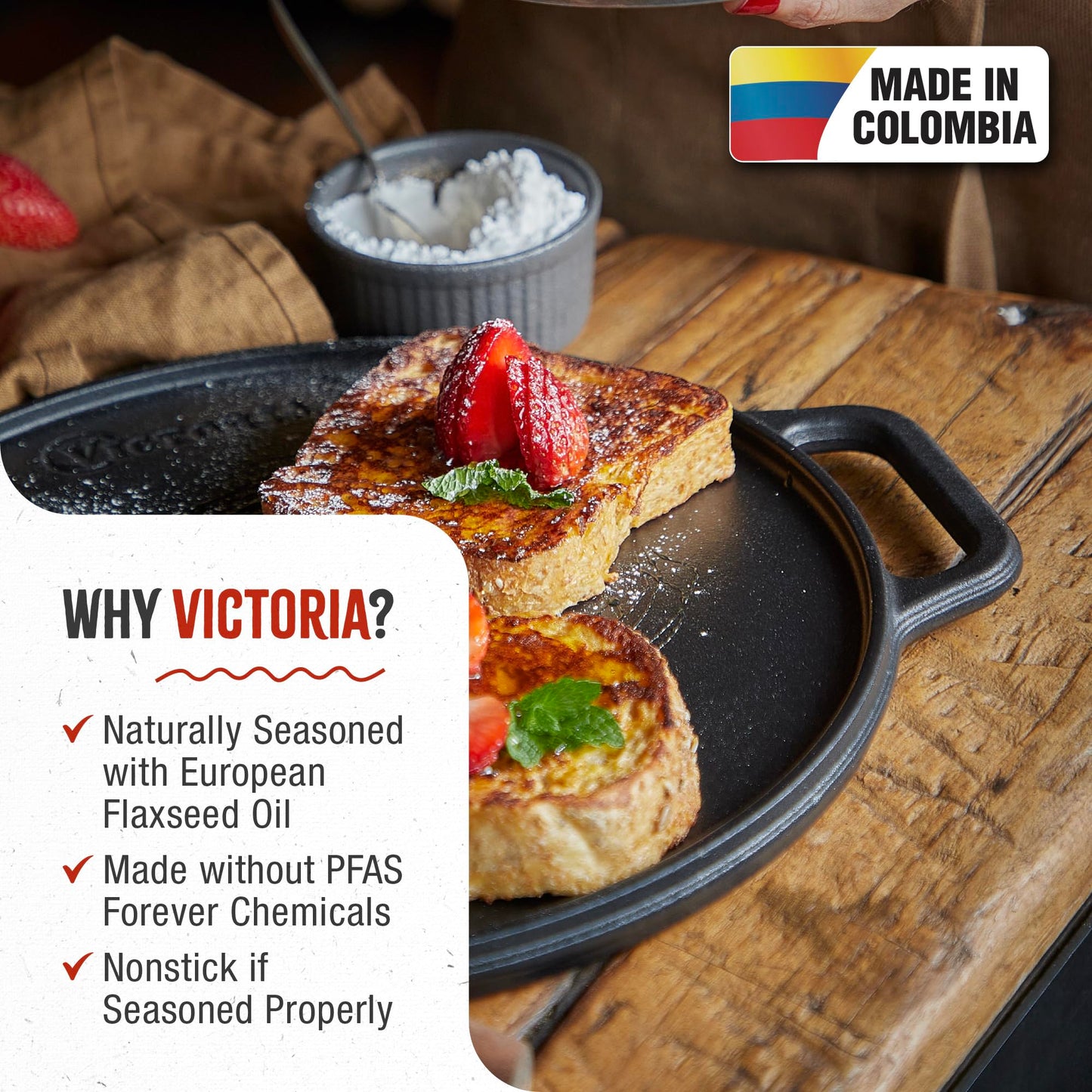 Victoria 13" Rectangular Cast Iron Griddle