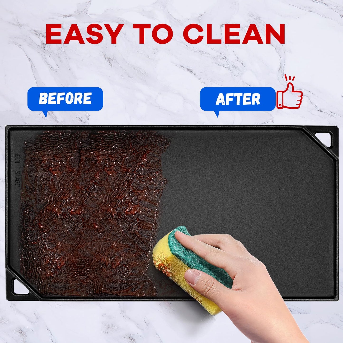 GGC 16.5" Reversible Cast Iron Griddle