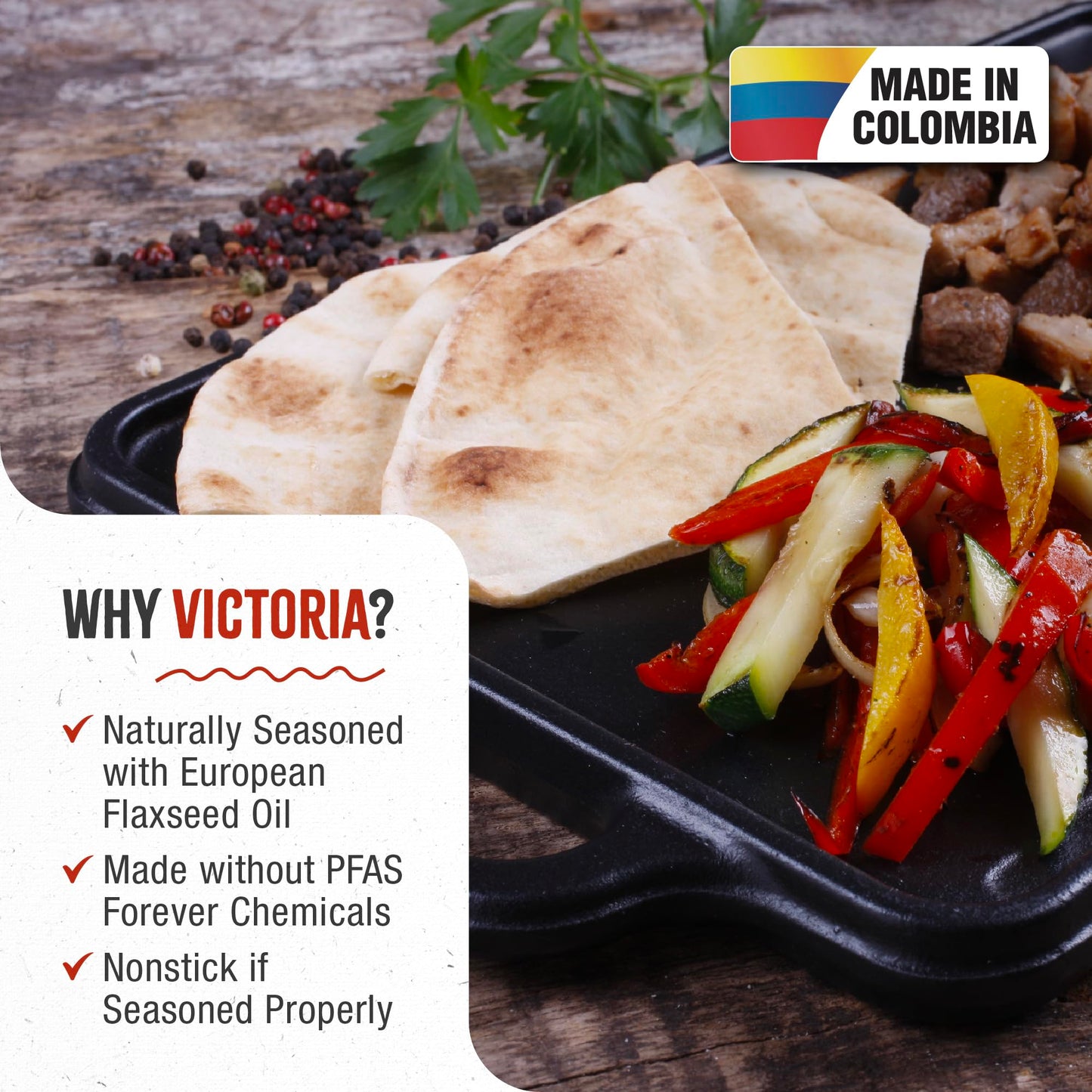 Victoria 13" Rectangular Cast Iron Griddle